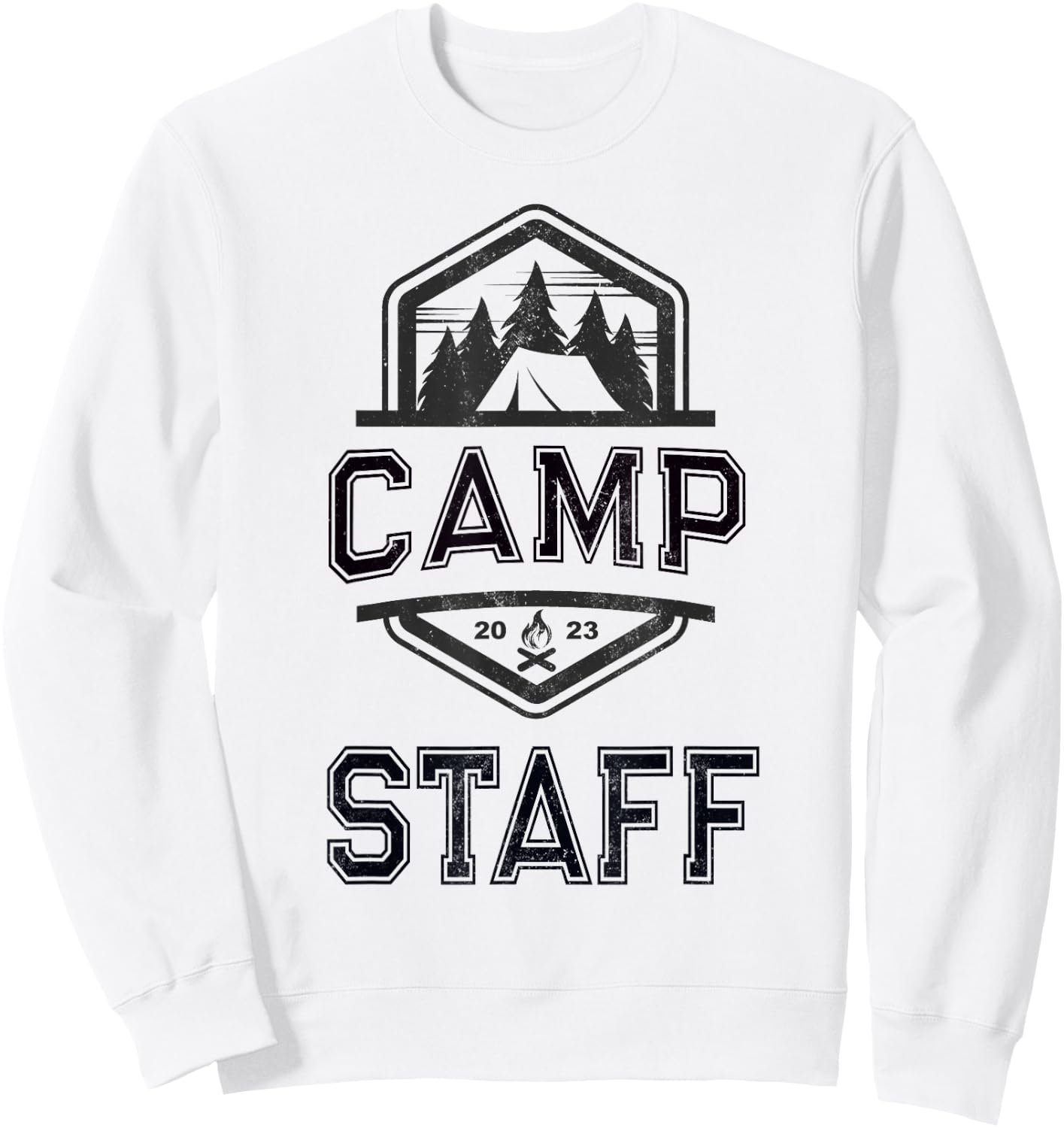 Vintage CAMP STAFF Summer Campground Host Crew Counselor Sweatshirt - Sweatshirt | White