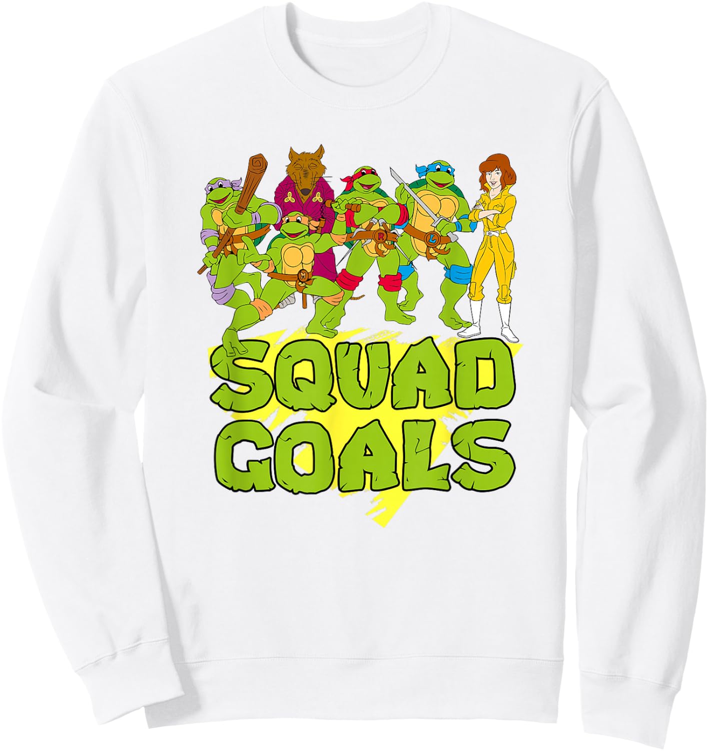 TMNT with Splinter & April - Squad Goals Sweatshirt - Sweatshirt | White