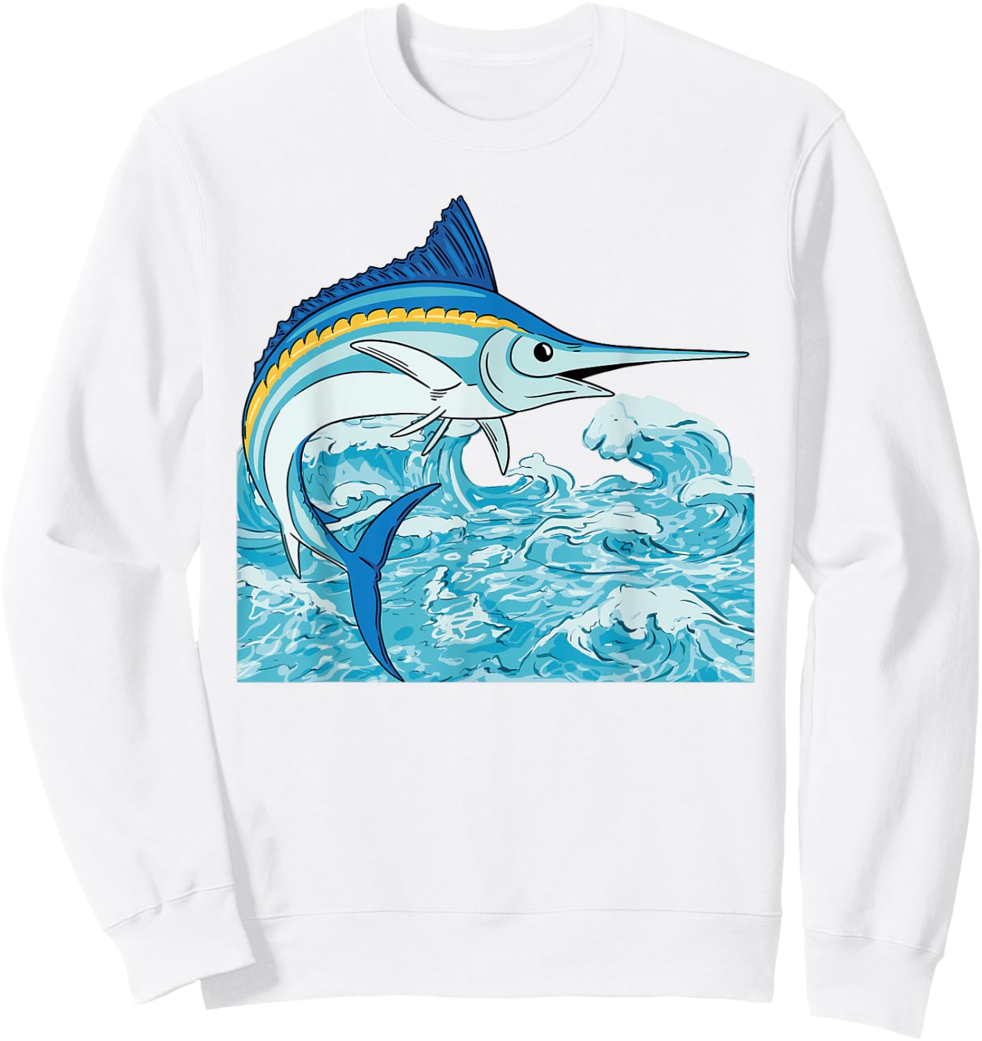 Swordfish Marlin Fish Saltwater Fishing Sea Animal Fisherman Sweatshirt - Sweatshirt | White