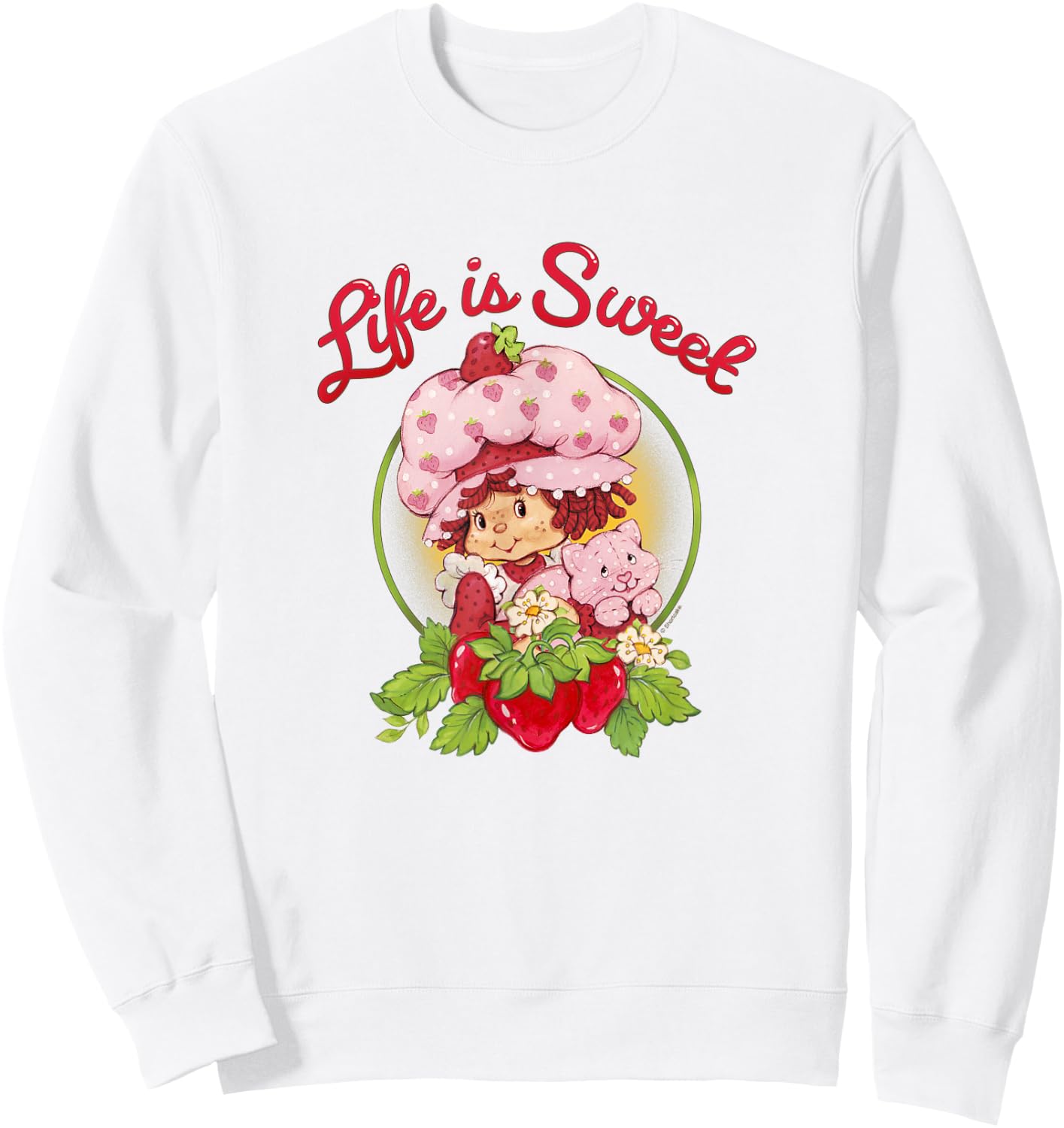 Strawberry Shortcake Life Is Sweet Custard Kitty Vintage Sweatshirt - Sweatshirt | White