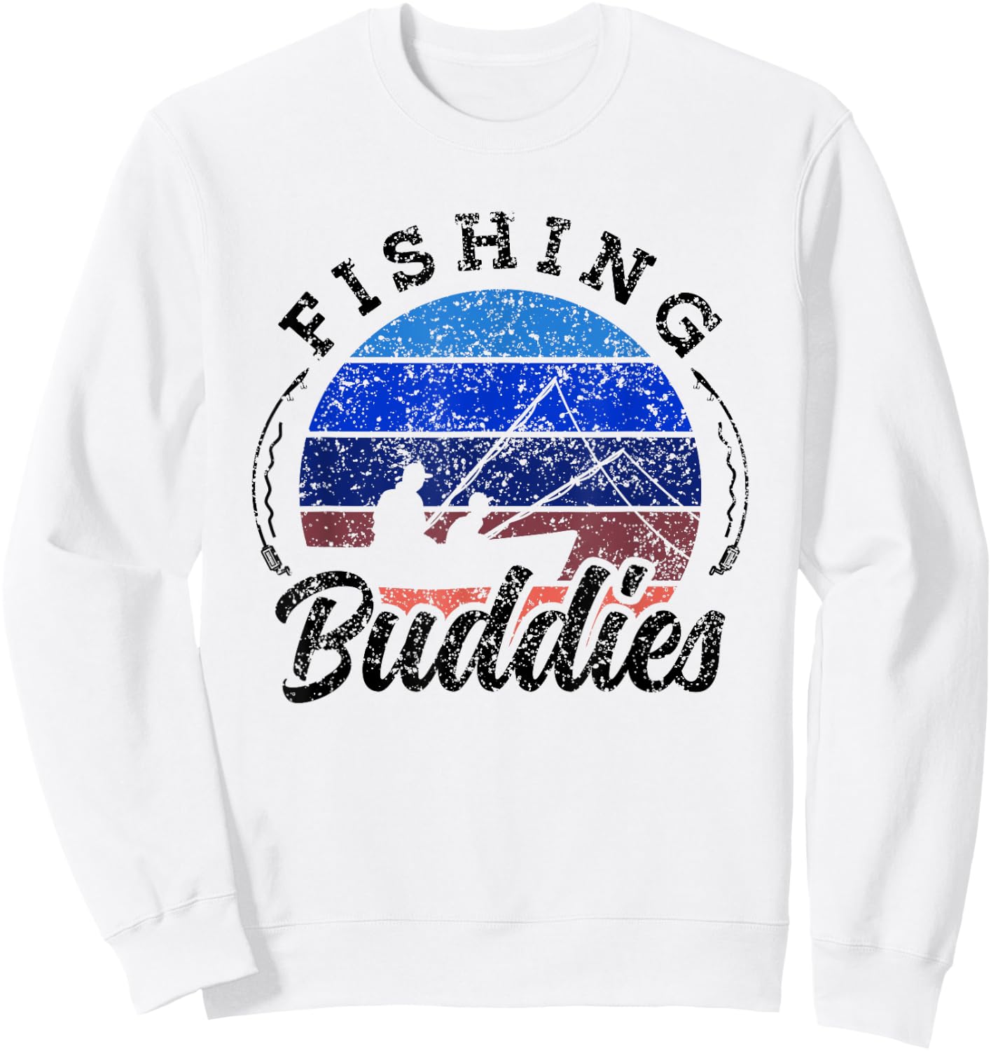 Fishing Buddies Buddy Fisher Fisherman Sweatshirt - Sweatshirt | White
