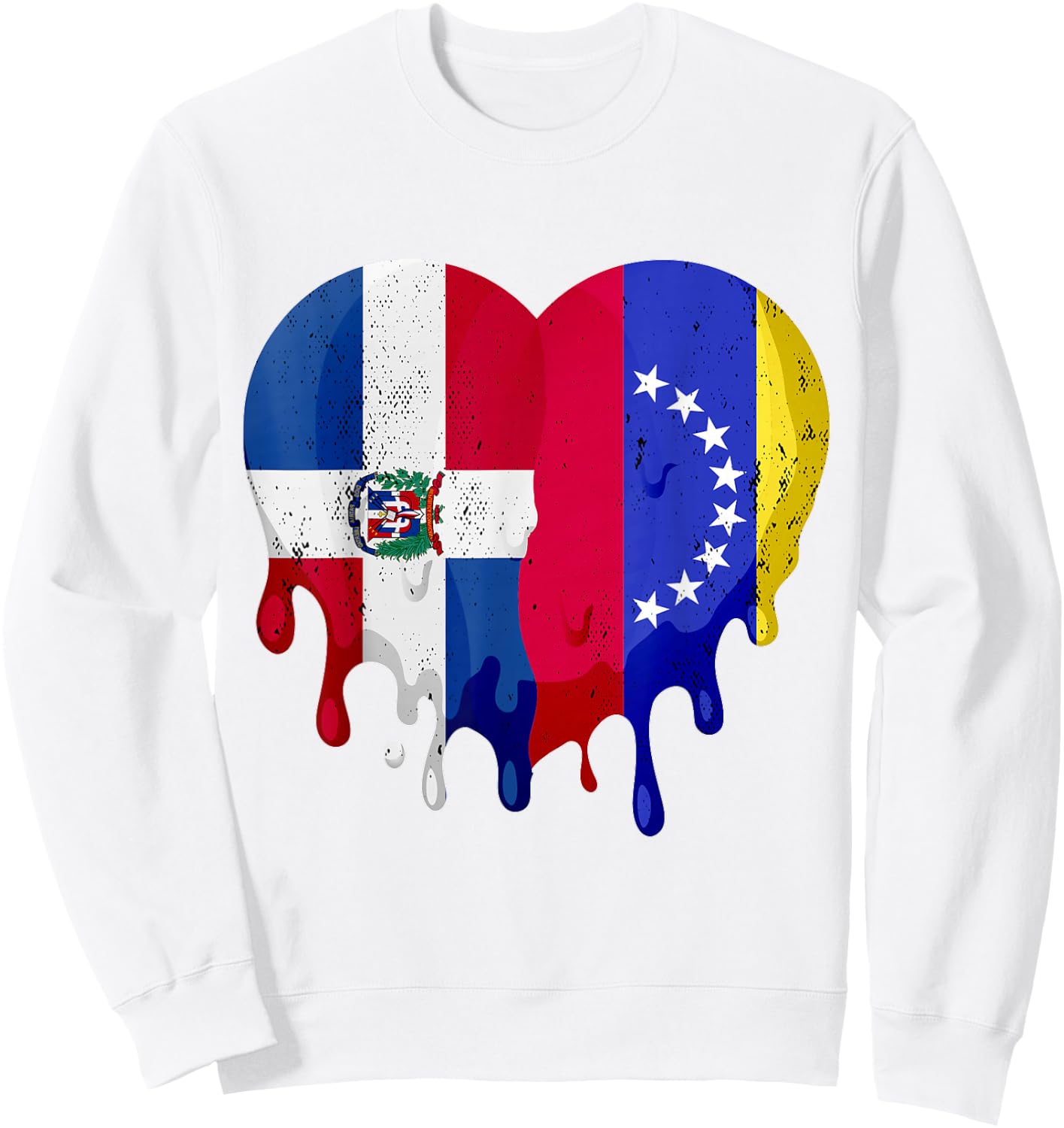 Dominican Republic Venezuela Flag Heart Citizen Patriot Sweatshirt - Sweatshirt | White