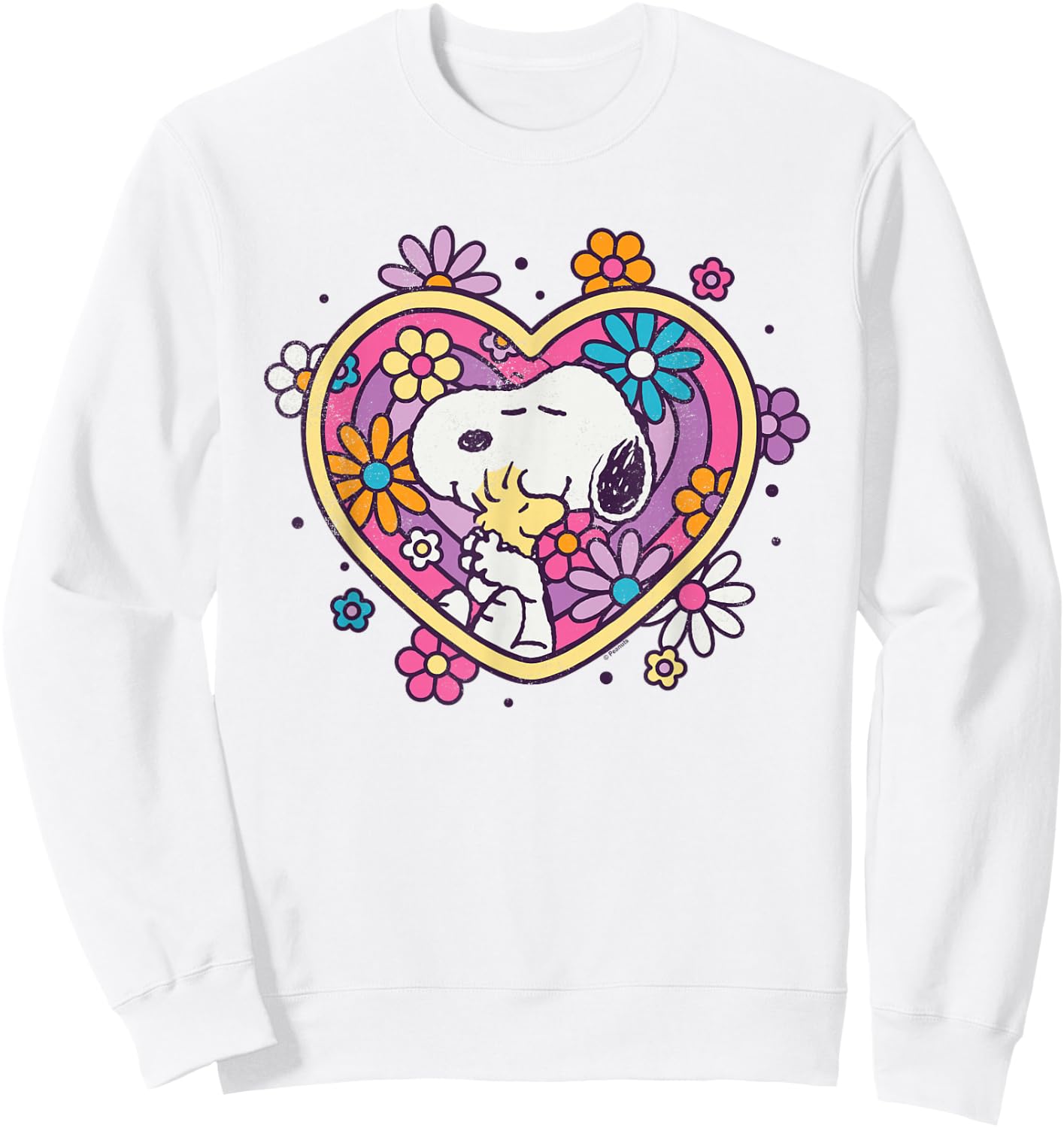 Peanuts - Hug Heart Flowers Sweatshirt - Sweatshirt | White