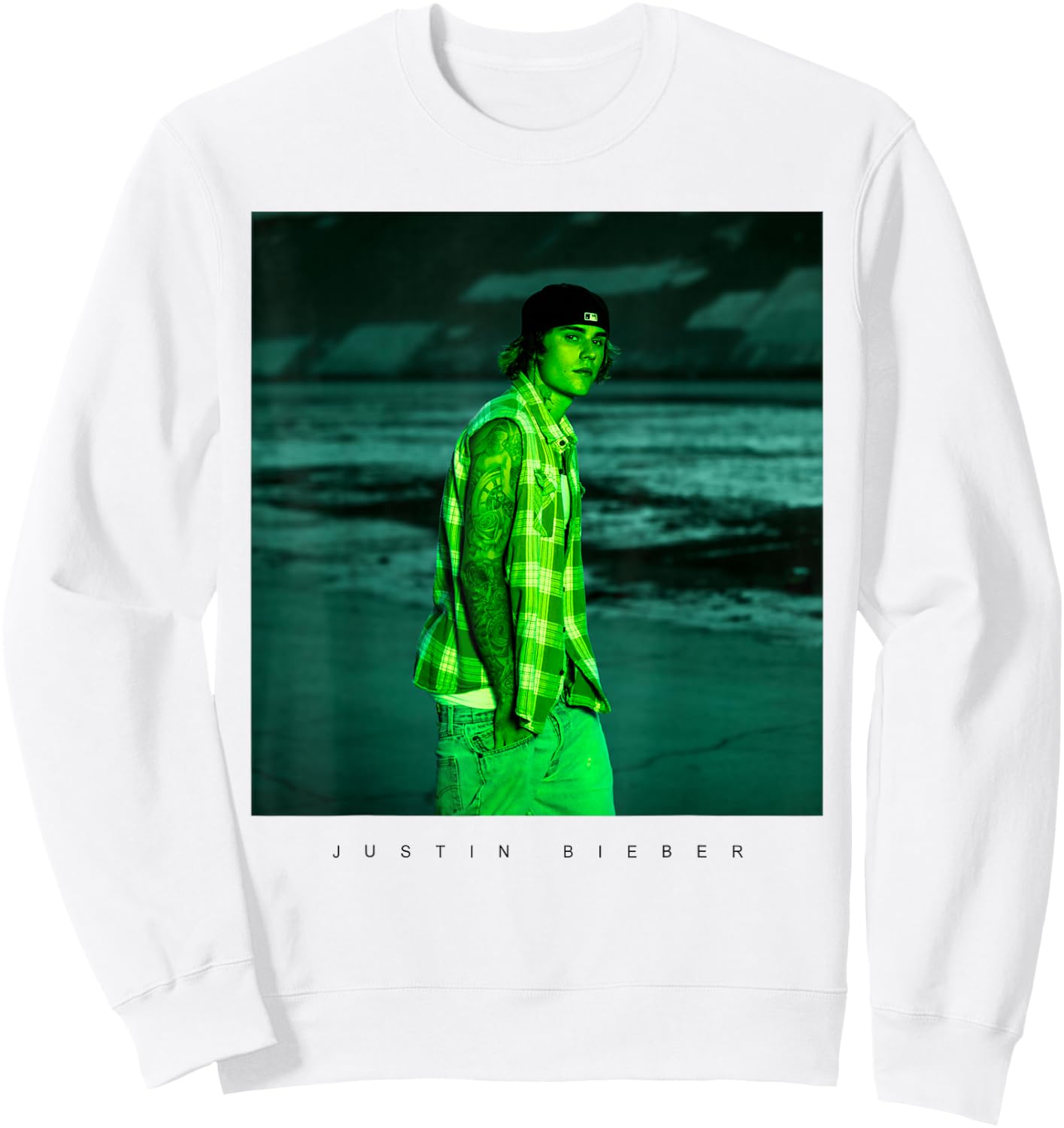 Official Justin Bieber Photo White Sweatshirt - Sweatshirt | White