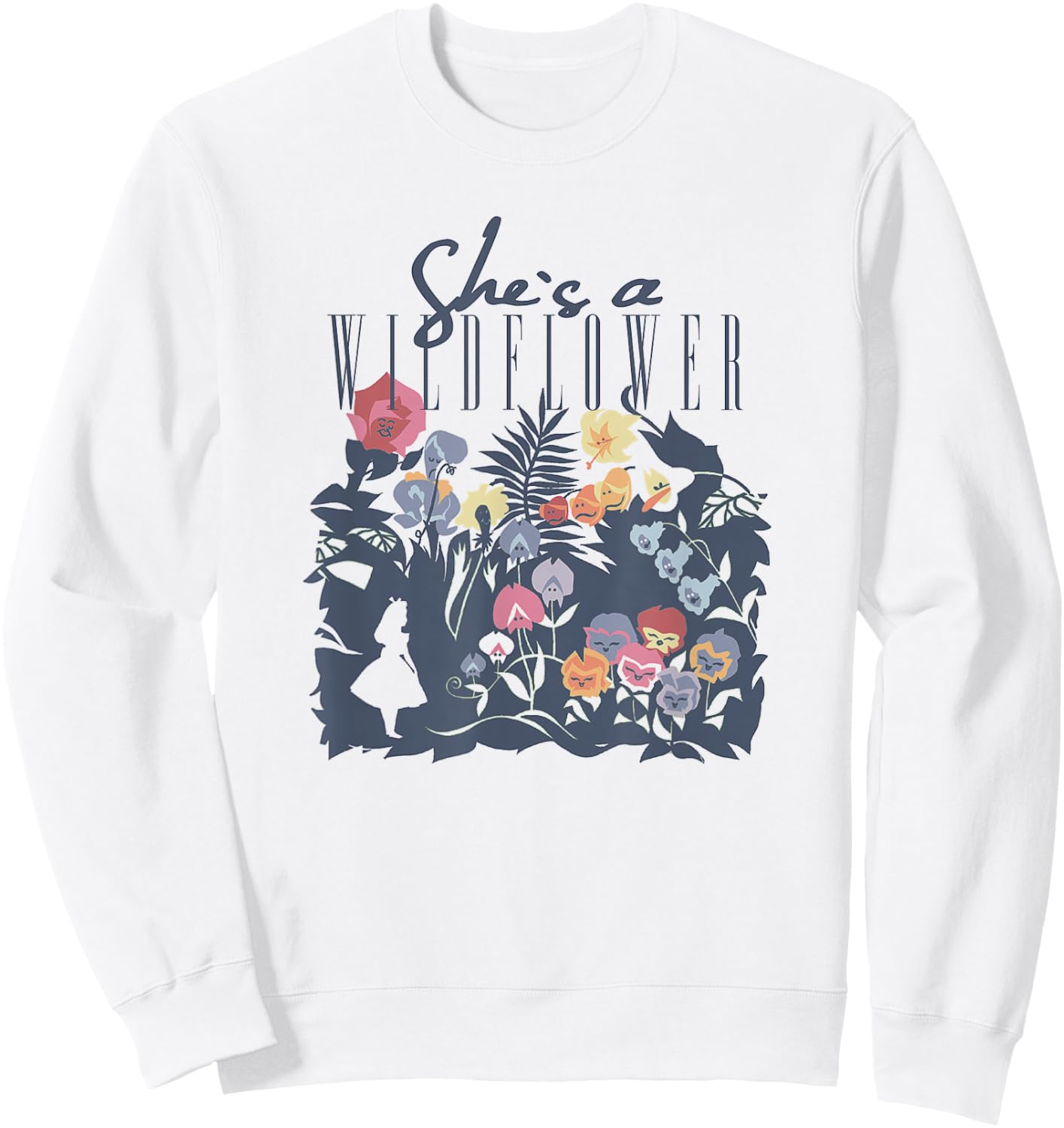 Disney Alice in Wonderland She's A Wildflower Sweatshirt - Sweatshirt | White