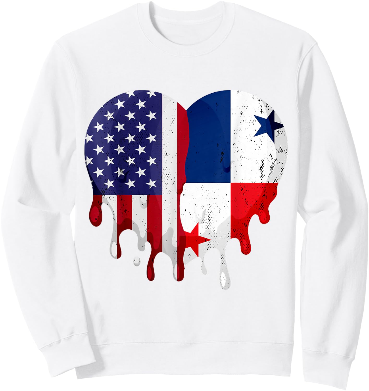 American Panamanian Hispanic Heritage Month Panama Heart Sweatshirt - Sweatshirt | White