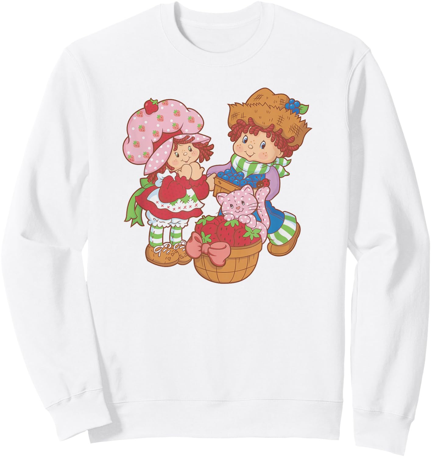 Strawberry Shortcake Huckleberry Berry Basket Sweatshirt - Sweatshirt | White
