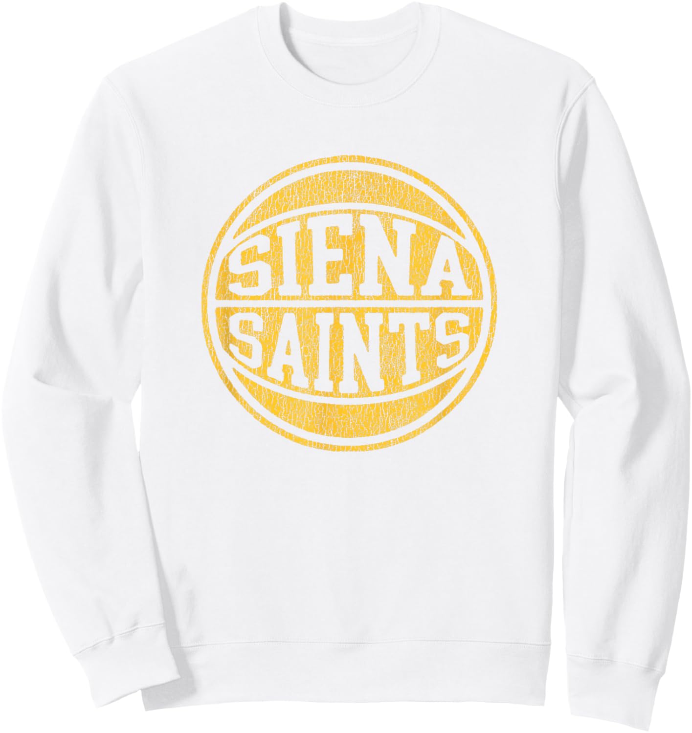 Siena College Distressed Vintage 70s Basketball Sweatshirt - Sweatshirt | White