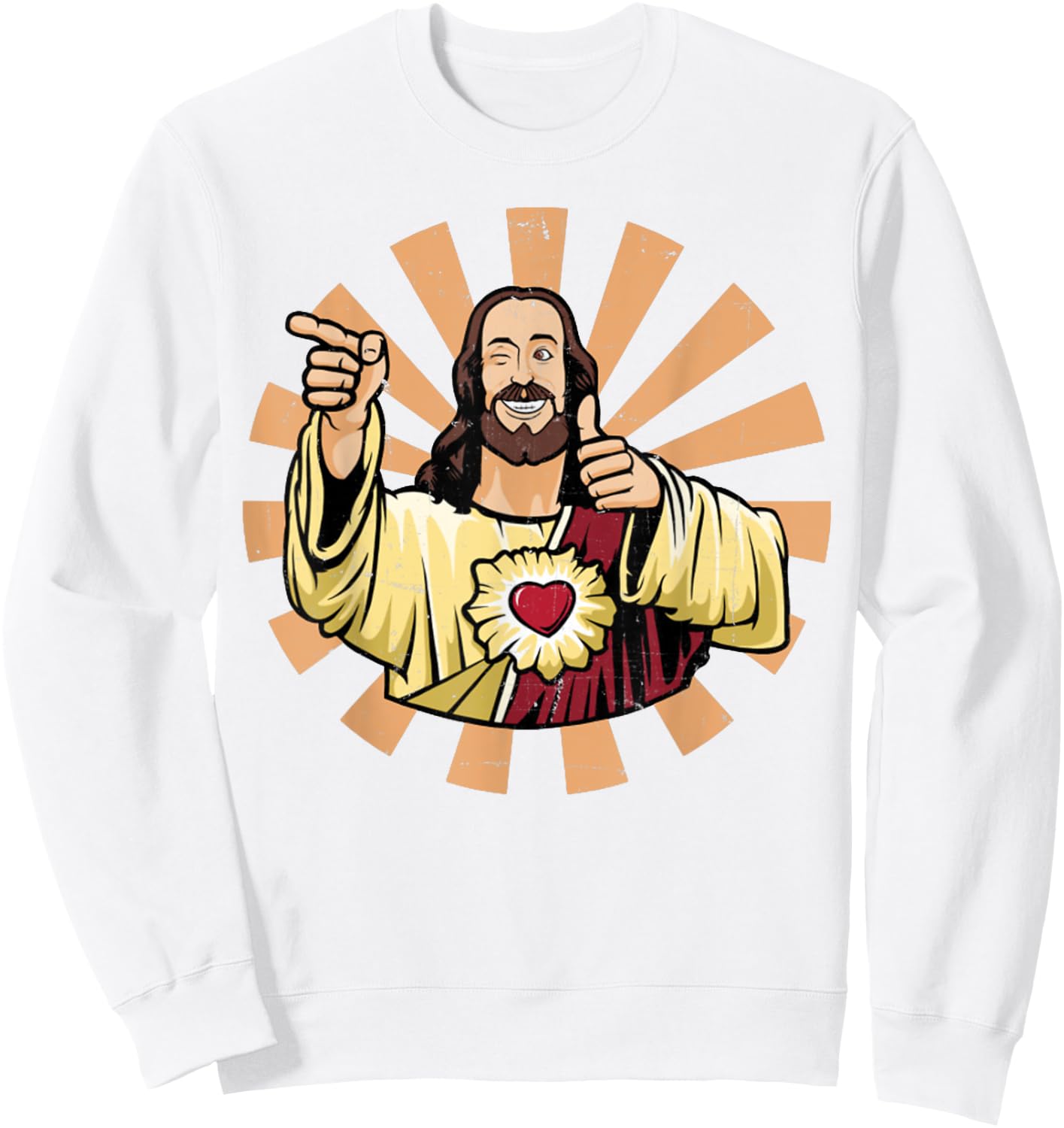 Vintage Buddy Christ Sweatshirt - Sweatshirt | White