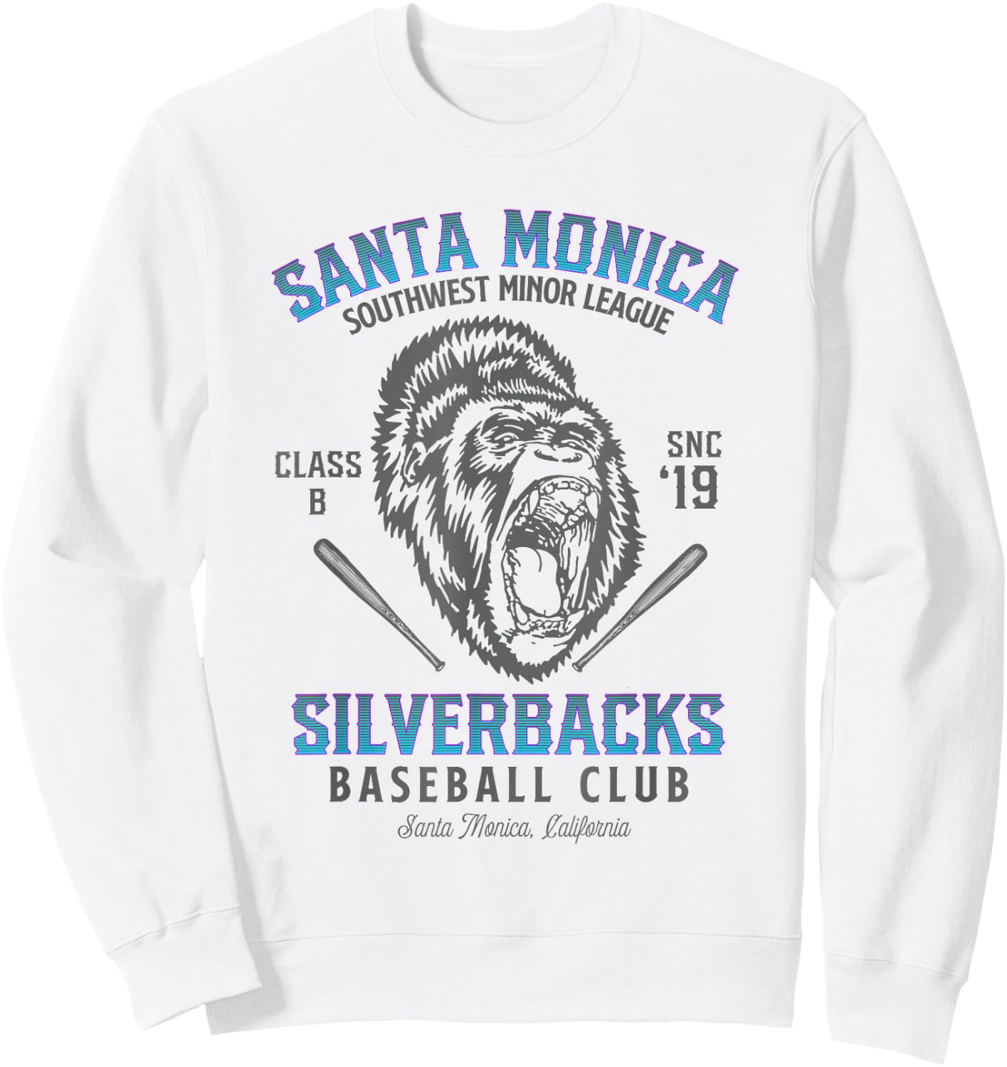 Santa Monica Silverbacks Minor League Retro Baseball Team Sweatshirt - Sweatshirt | White