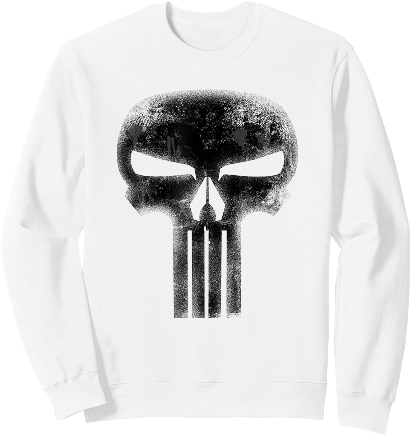 Marvel Comics Retro Classic The Punisher Black Skull Logo Sweatshirt - Sweatshirt | White