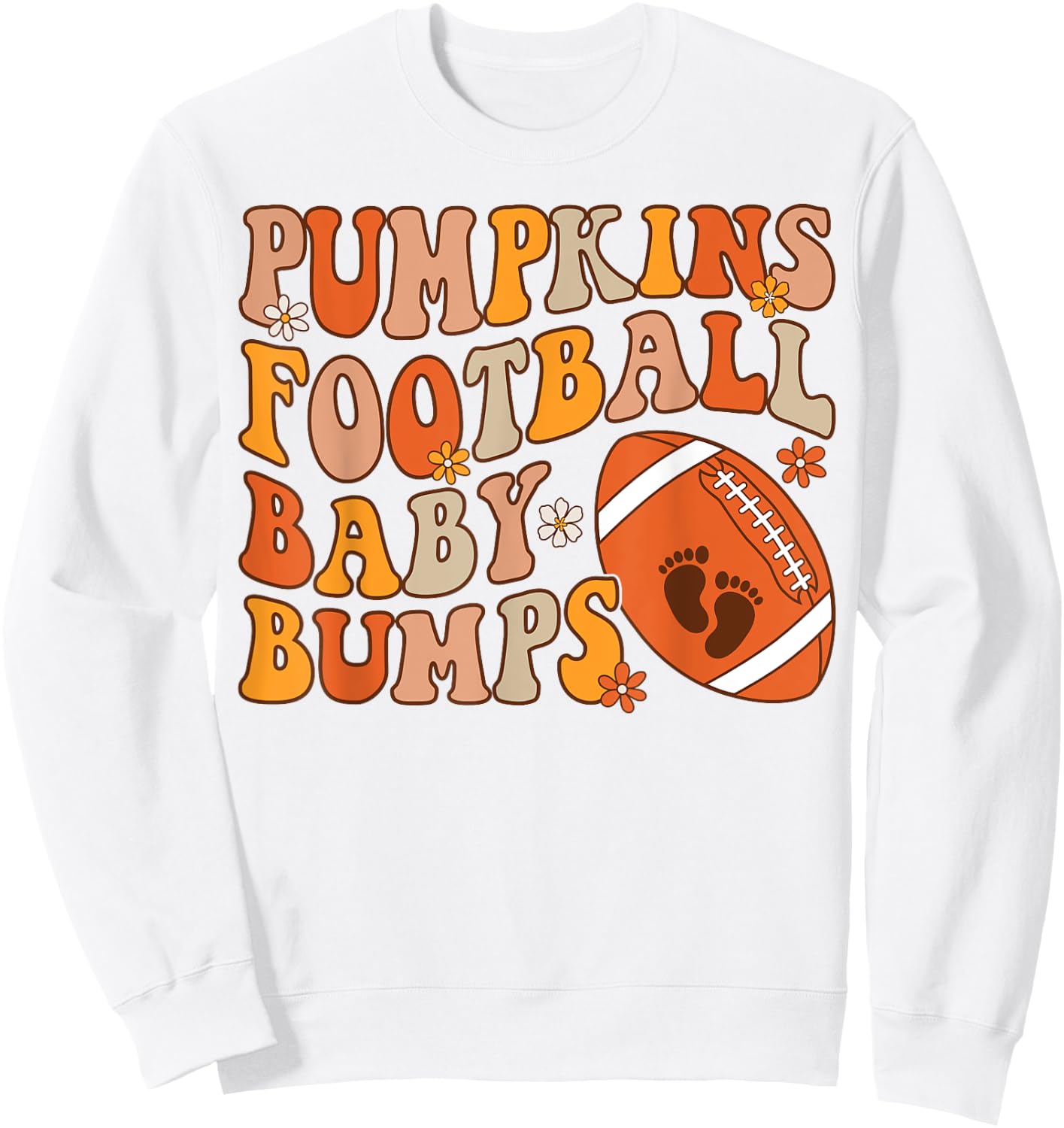 Pumpkins Football Baby Bumps Pregnancy Announcement Fall Sweatshirt - Sweatshirt | White