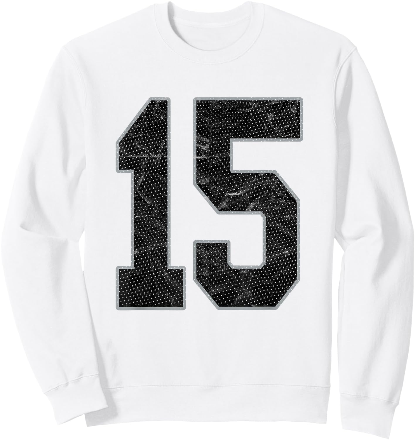 Number 15 Numbered Uniform Sports Team Jersey 15th Birthday Sweatshirt - Sweatshirt | White