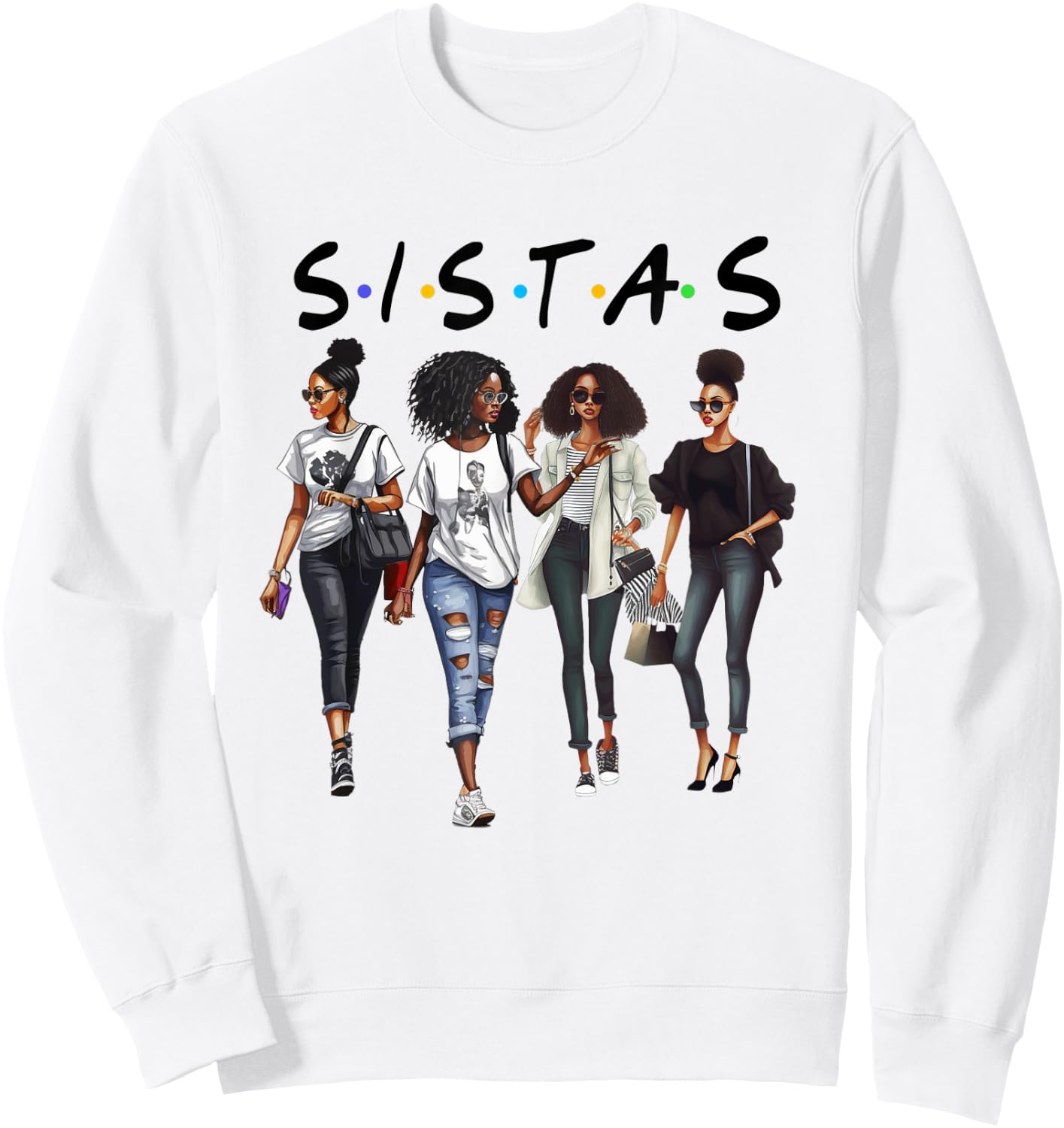 Black Melanin Queen Curly Natural Afro Girl African American Sweatshirt - Sweatshirt | White