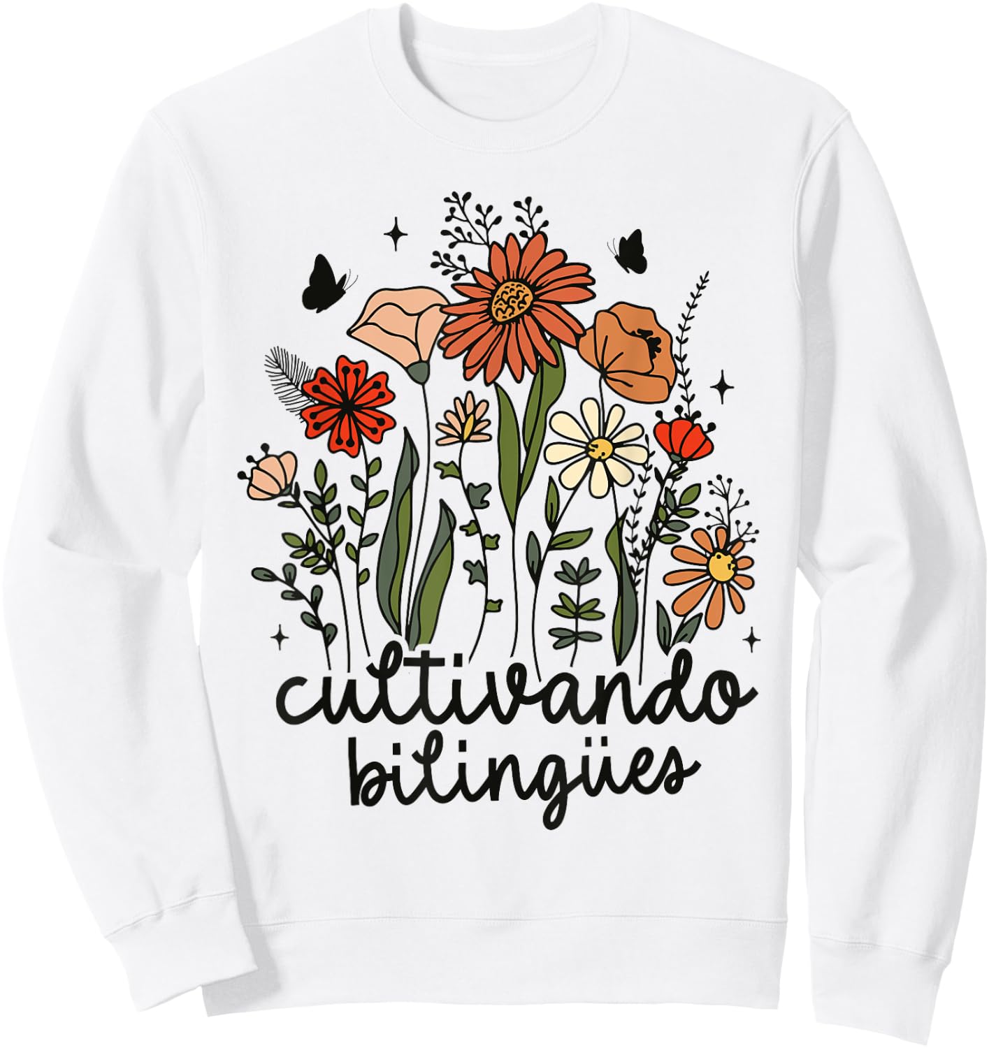 Cultivando Bilingues Dual Language Crew Bilingual Teacher Men Women Girls Kids Sweatshirt - Sweatshirt | White