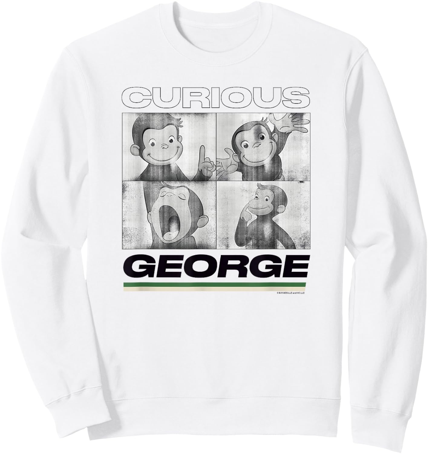 Curious George Vintage George Photo Box Up Sweatshirt - Sweatshirt | White