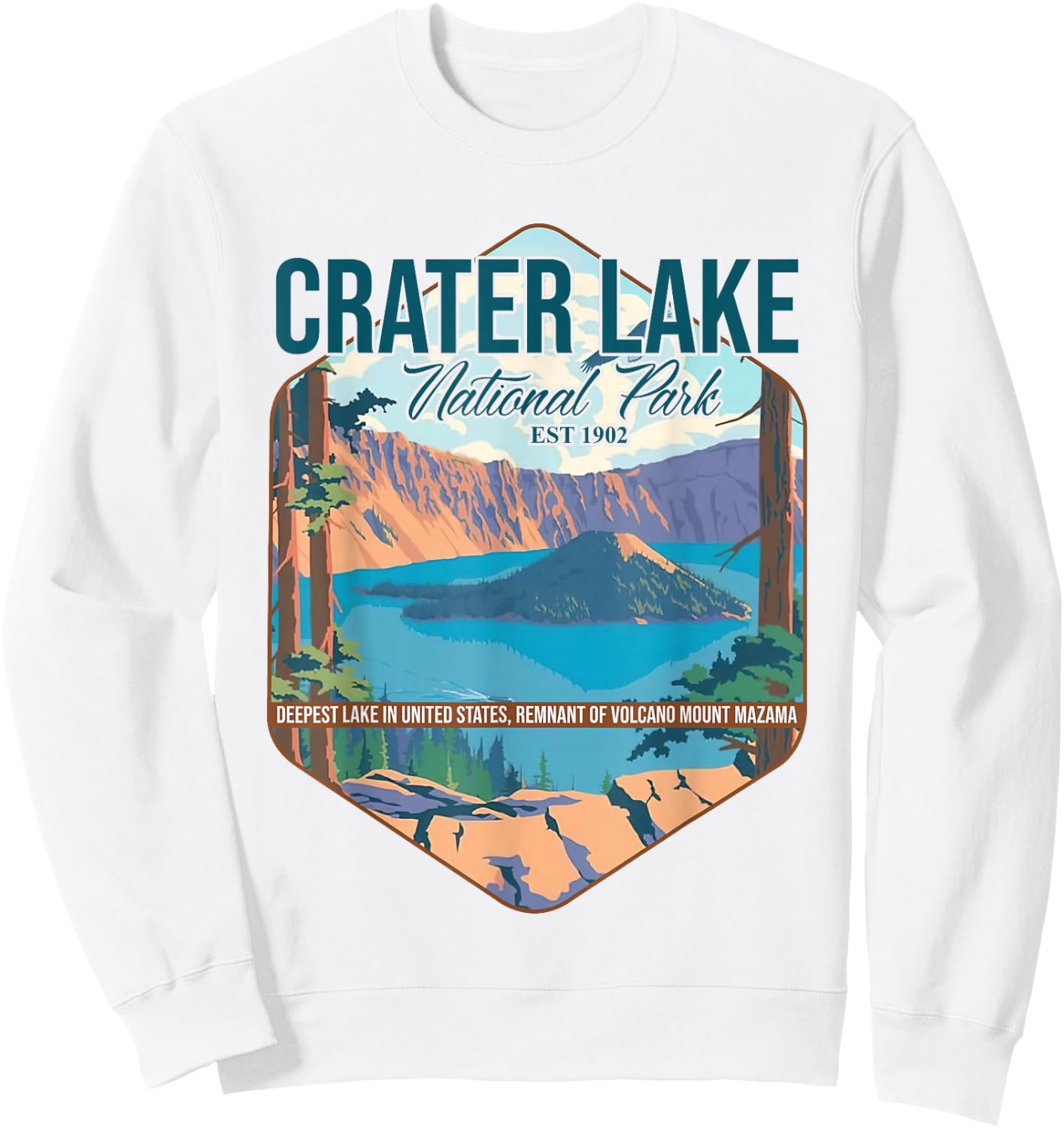 Camper Nature Lover Camping Hiking Crater Lake National Park Sweatshirt - Sweatshirt | White