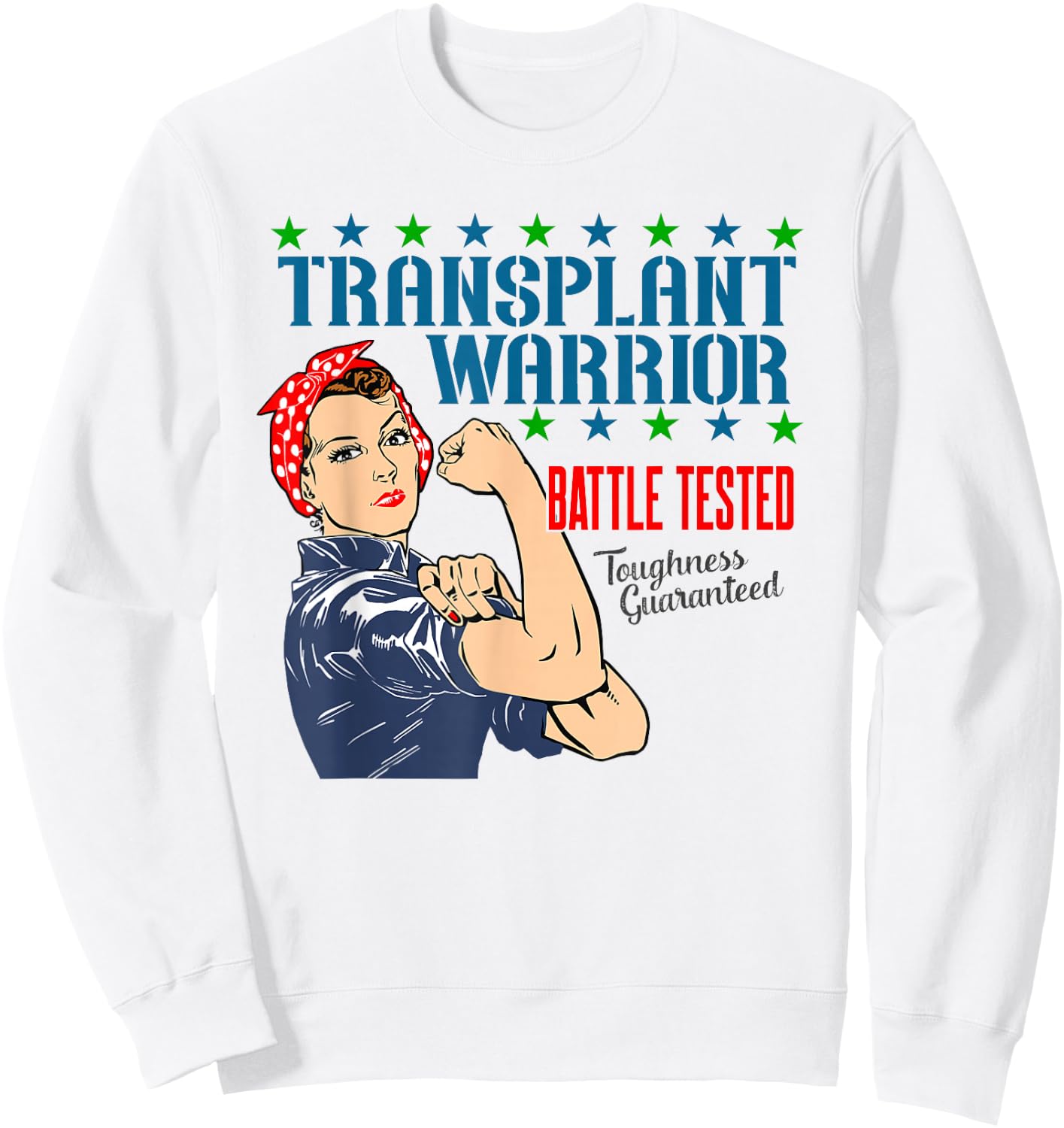 Transplant Warrior a Vintage Women's Transplant Recipient Sweatshirt - Sweatshirt | White