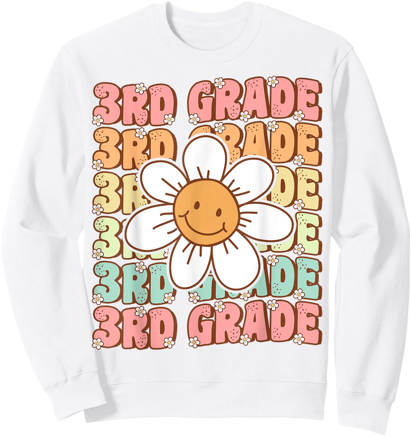 Groovy 3rd Grade Back to School First Day of Third Grade Sweatshirt - Sweatshirt | White