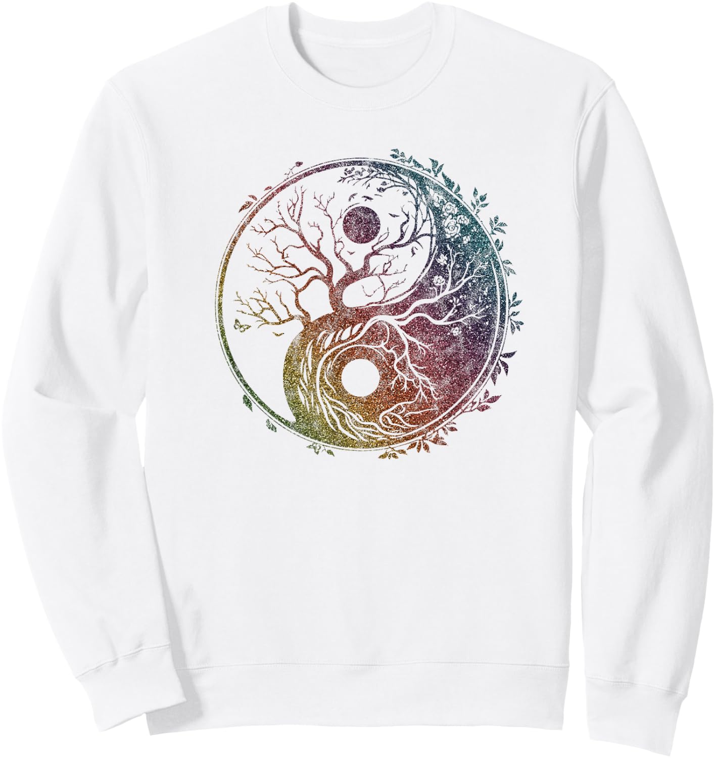 Yin Yang symbol, tree of life, Tai chi, Qigong, yoga, Taoism Sweatshirt - Sweatshirt | White