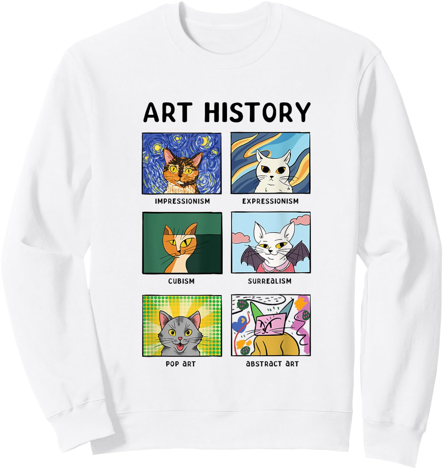 Art History Cats Fine Arts Cat for Art Collector Sweatshirt - Sweatshirt | White