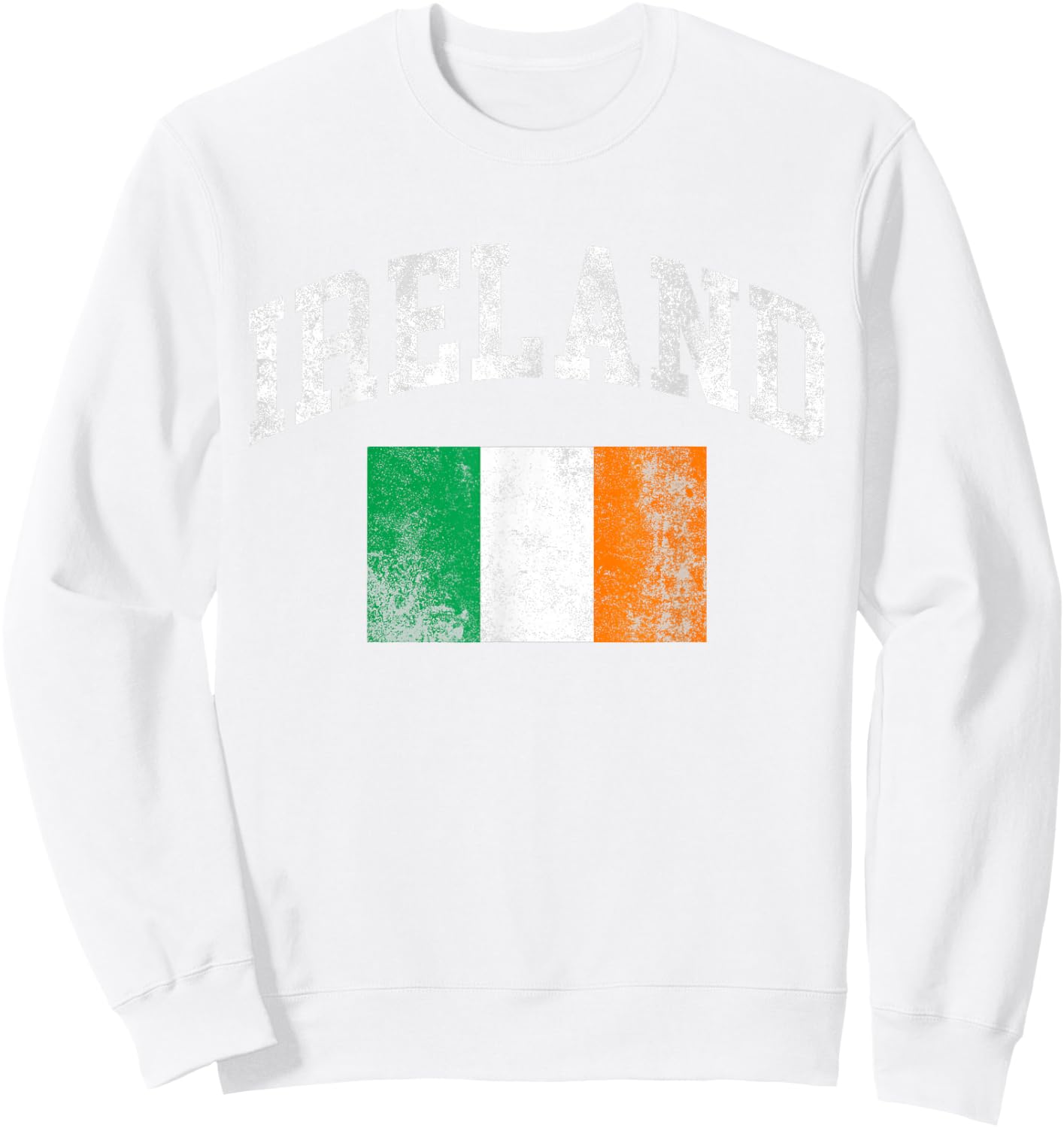 Vintage Ireland Irish Flag St Patrick's Day Sweatshirt - Sweatshirt | White