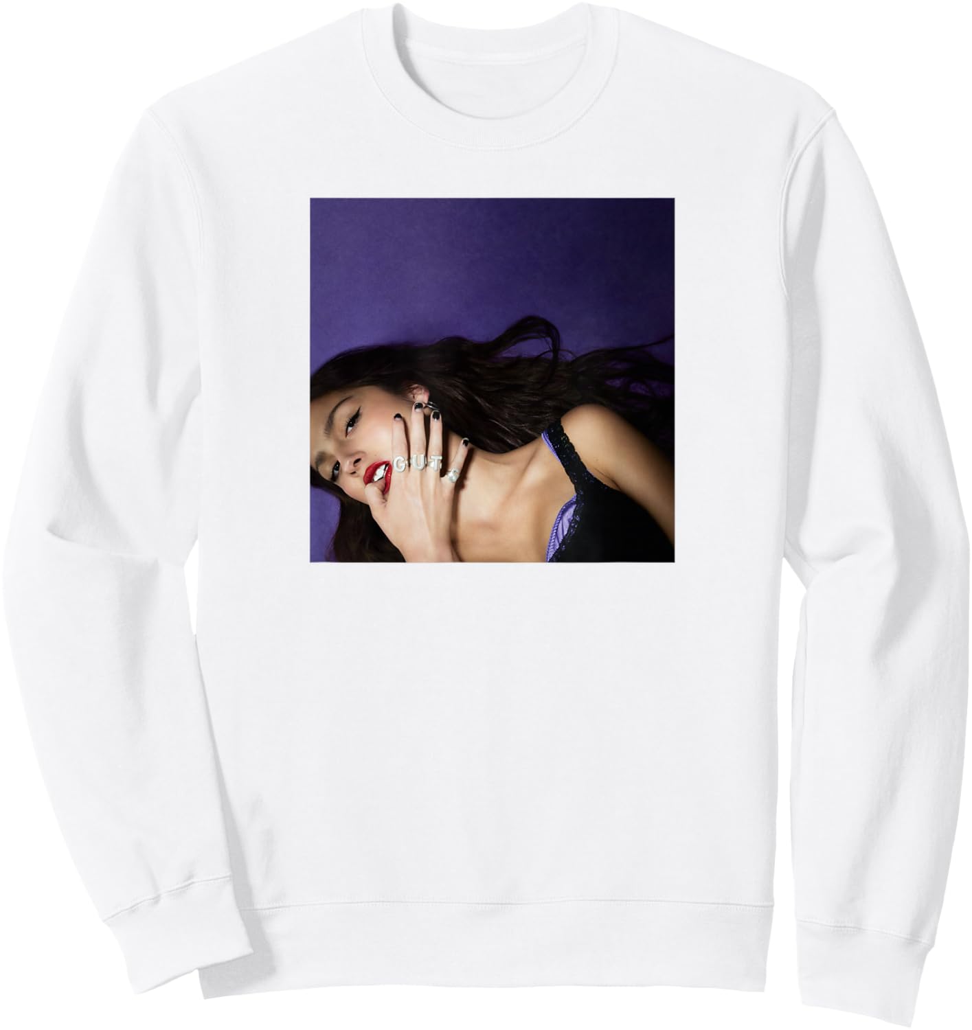 Official Olivia Rodrigo Guts Album Cover Sweatshirt - Sweatshirt | White