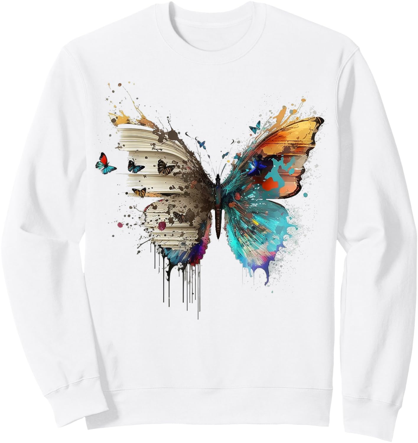 Art abstract butterfly animals book artwork Sweatshirt - Sweatshirt | White