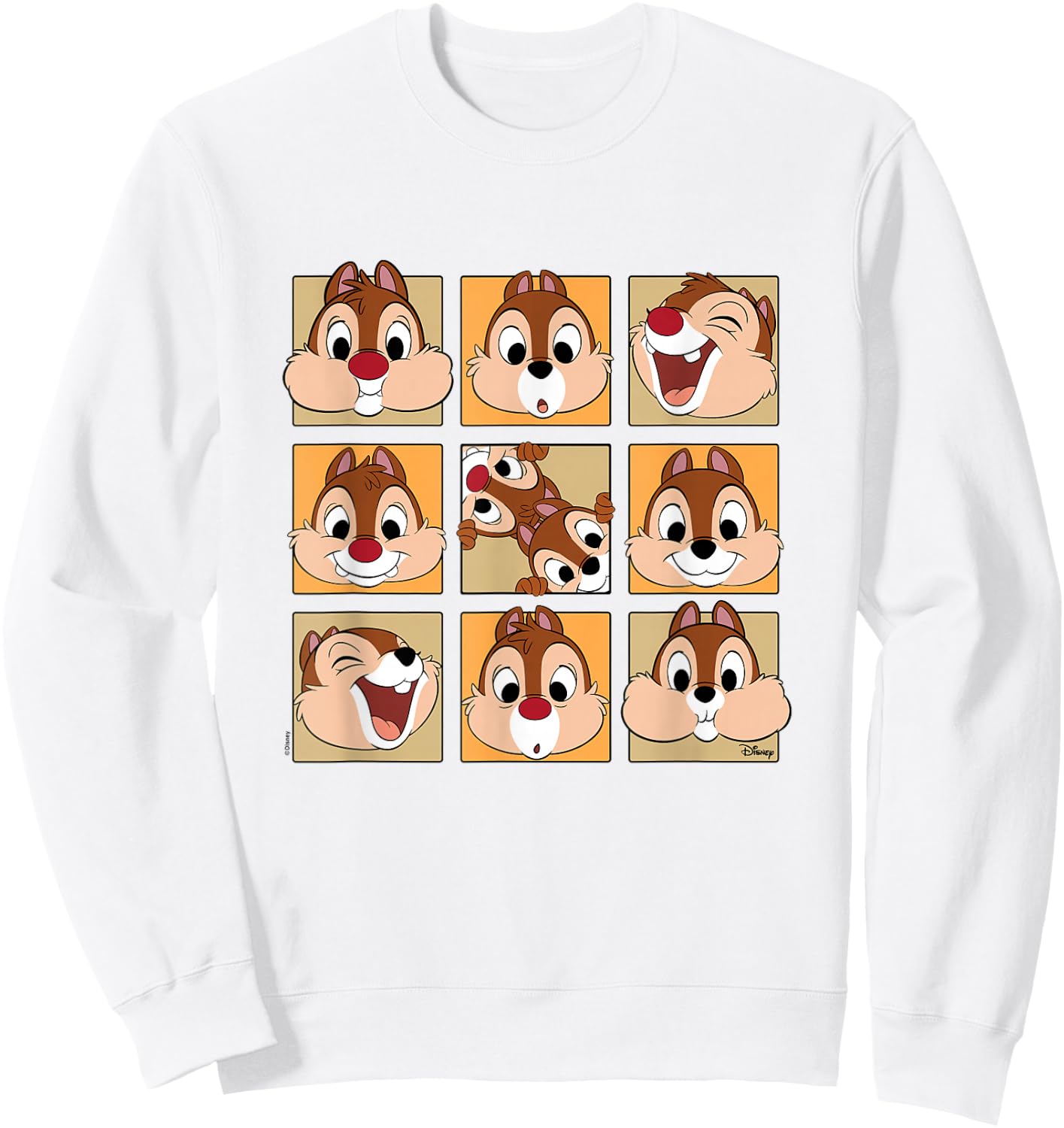 Chip 'N Dale Rescue Rangers - Chip & Dale Face Grid Sweatshirt - Sweatshirt | White