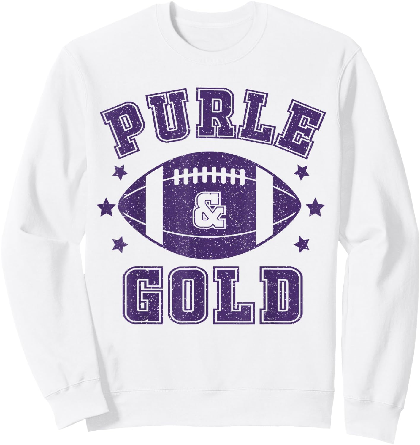 On Gameday Football We Wear Purple and Gold School Spirit Sweatshirt - Sweatshirt | White
