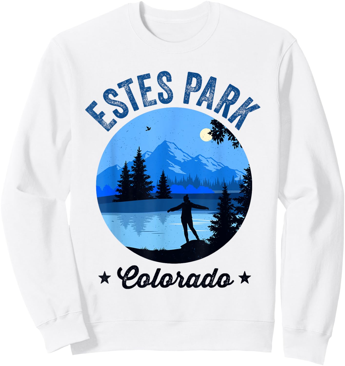 Estes Park Retro Vintage Lake Estes Park Colorado Sweatshirt - Sweatshirt | White