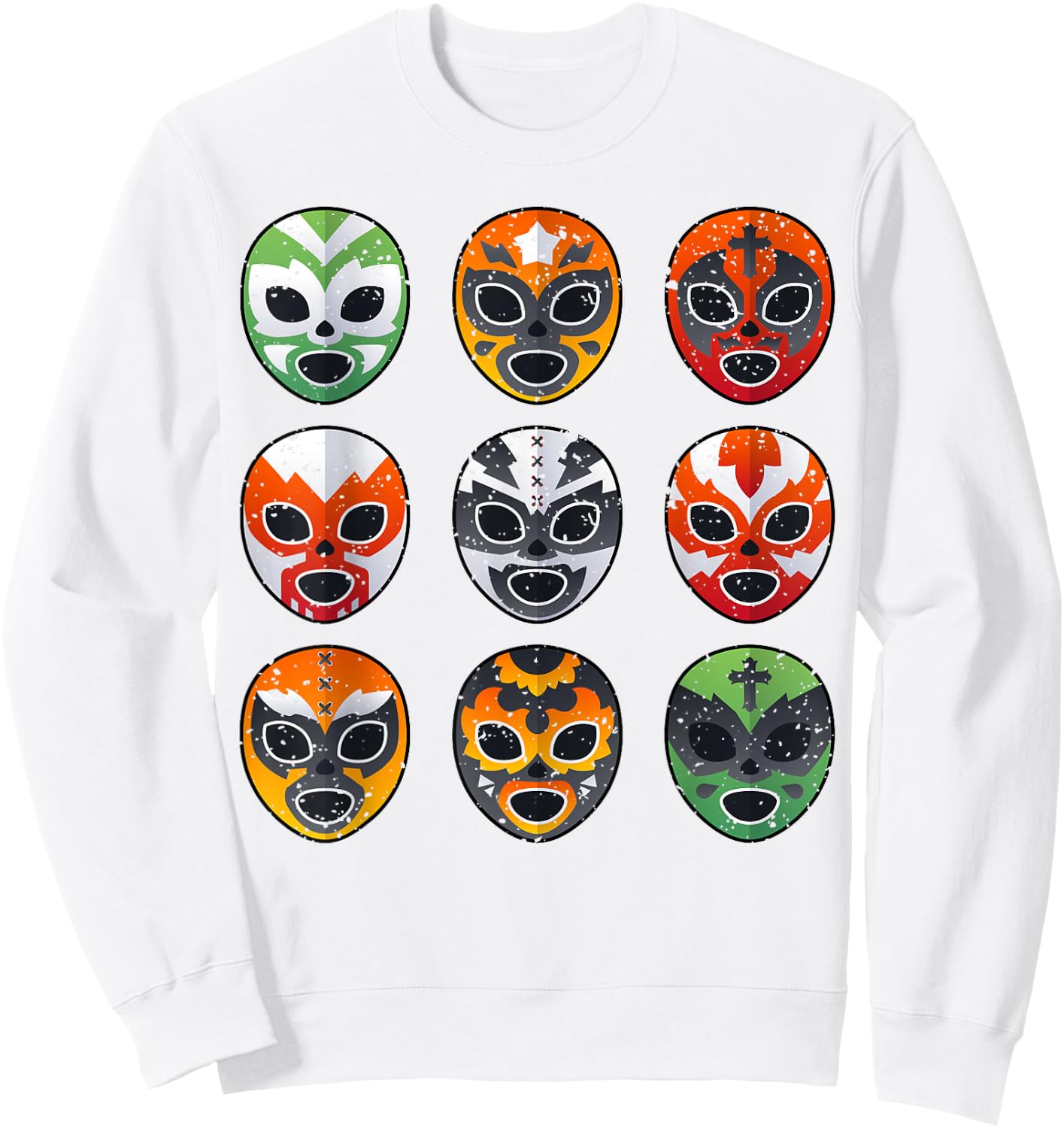Lucha Libre Masks Shirt Boy Men Mexican Wrestling Cinco Mayo Sweatshirt - Sweatshirt | White