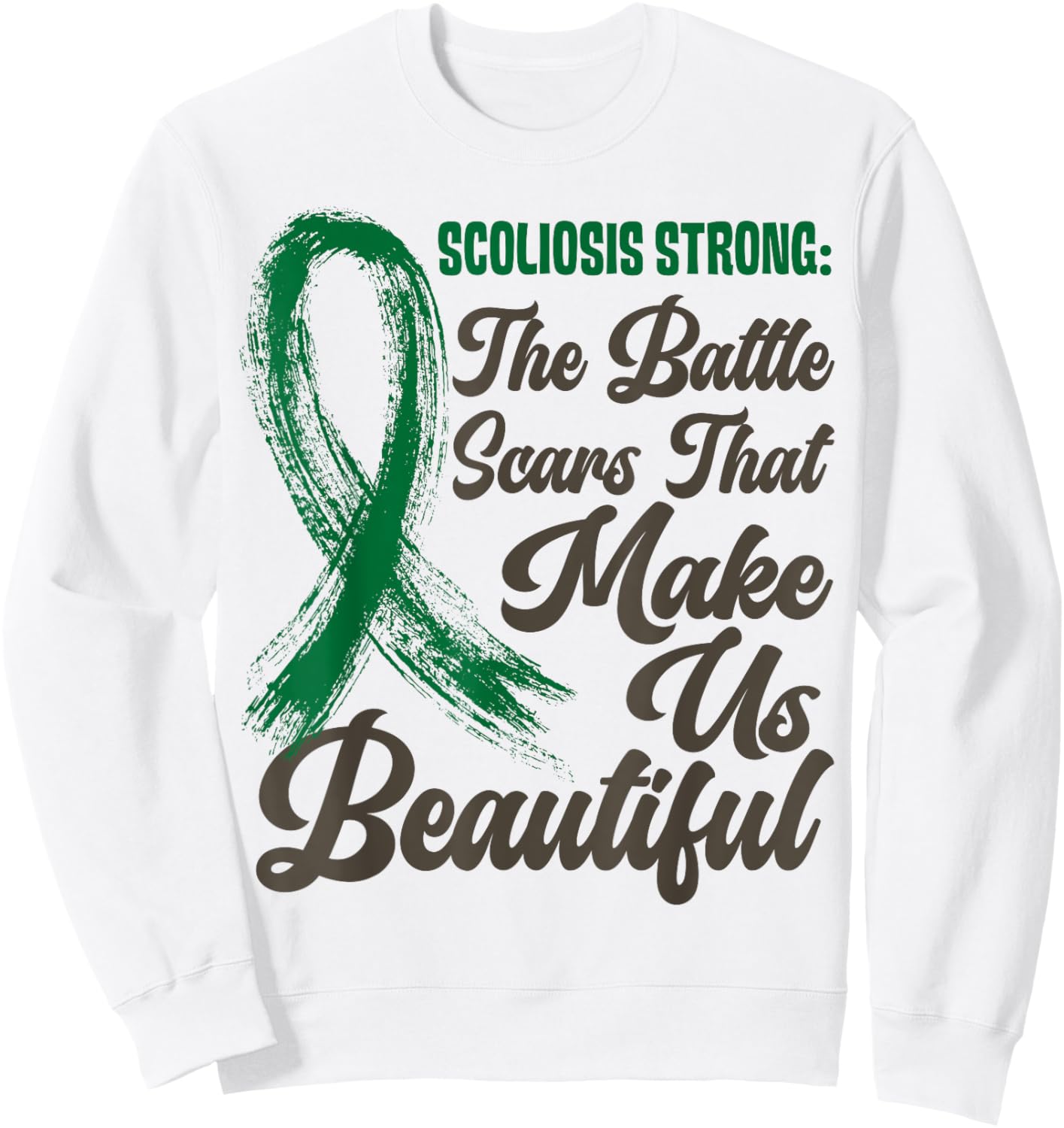Funny Scoliosis Strong, Scoliosis Awareness Women Sweatshirt - Sweatshirt | White