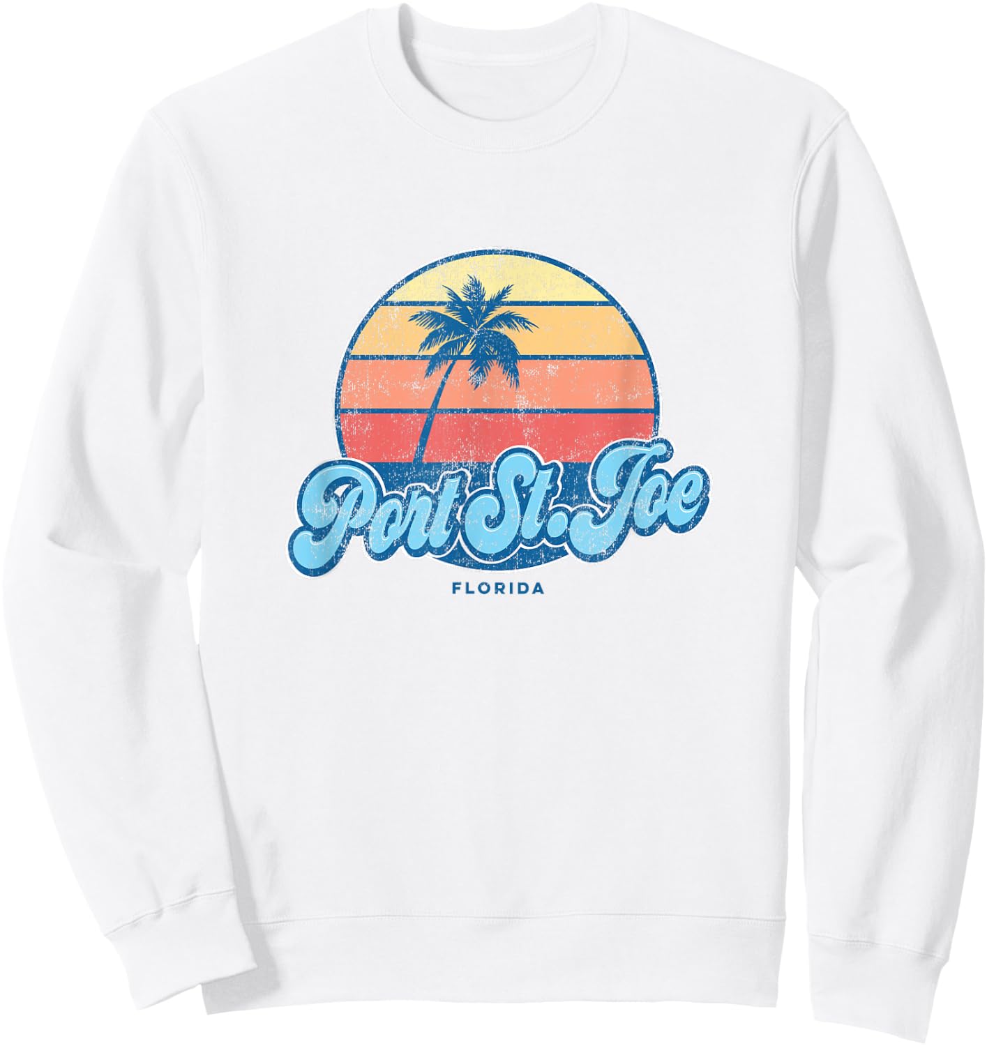 Vintage Port St. Joe Florida FL Classic 70s Retro Surfer Sweatshirt - Sweatshirt | White