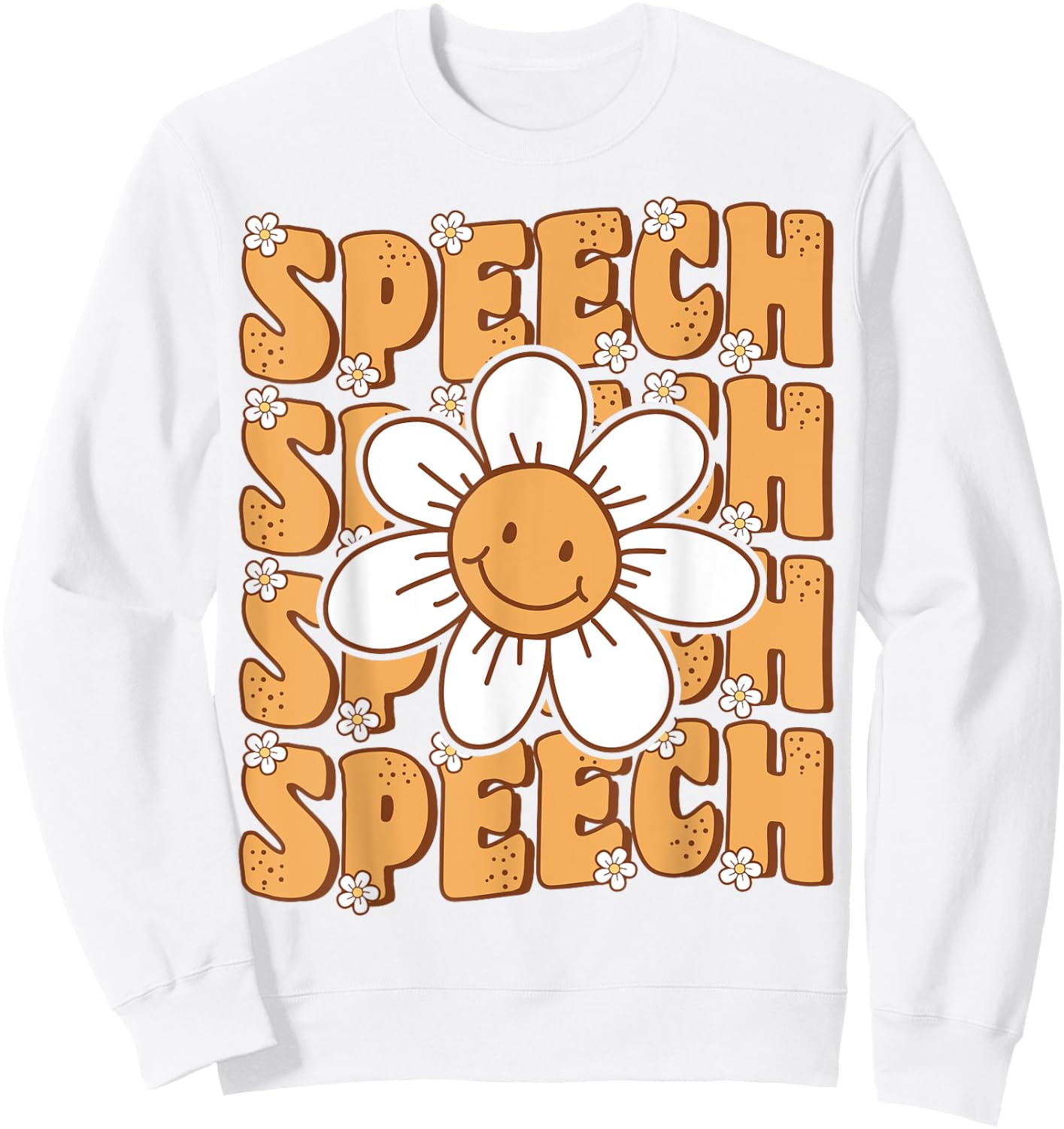 Groovy Retro Speech Language Pathologist Speech Therapist Sweatshirt - Sweatshirt | White
