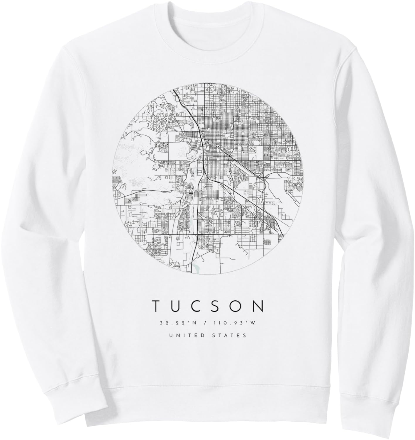 Tucson Arizona Coordinates map hometown Sweatshirt - Sweatshirt | White