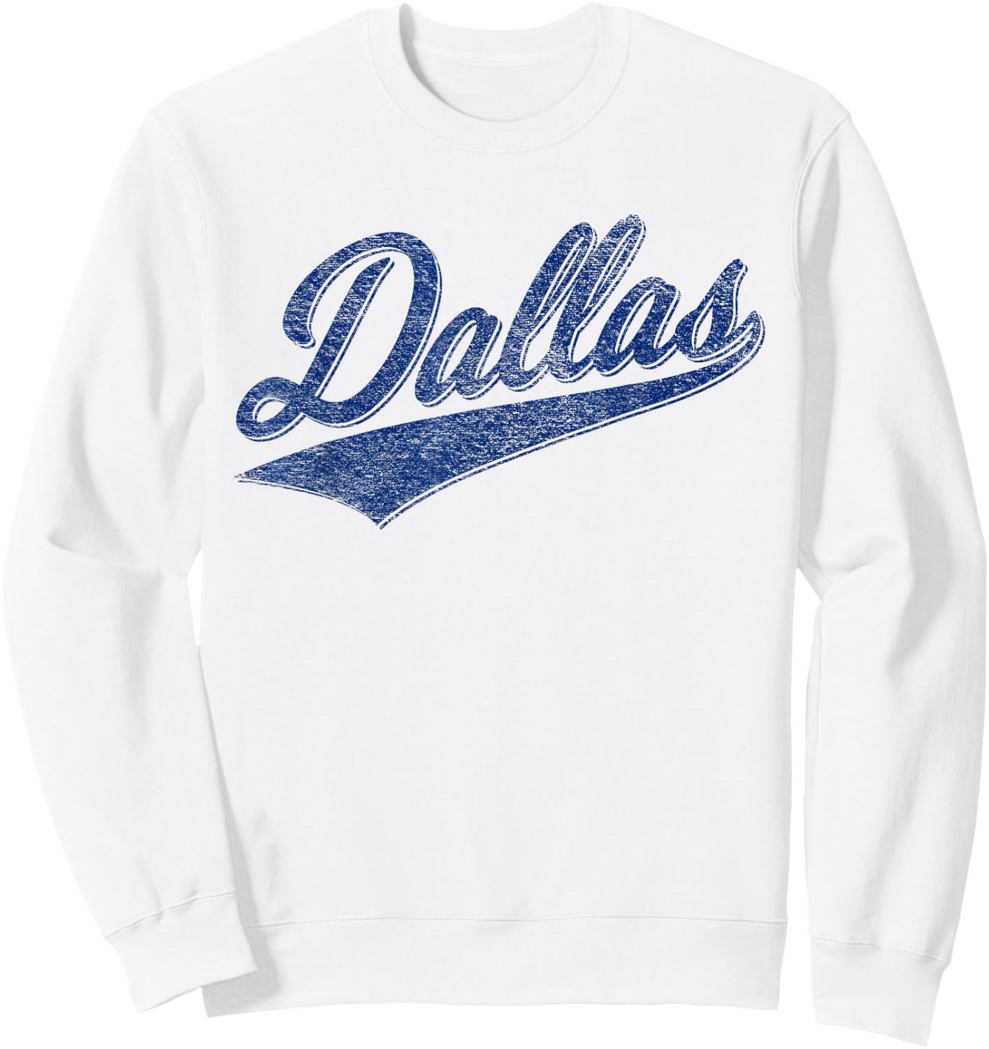 Dallas Texas Varsity Script Classic Sports Jersey Style Sweatshirt - Sweatshirt | White