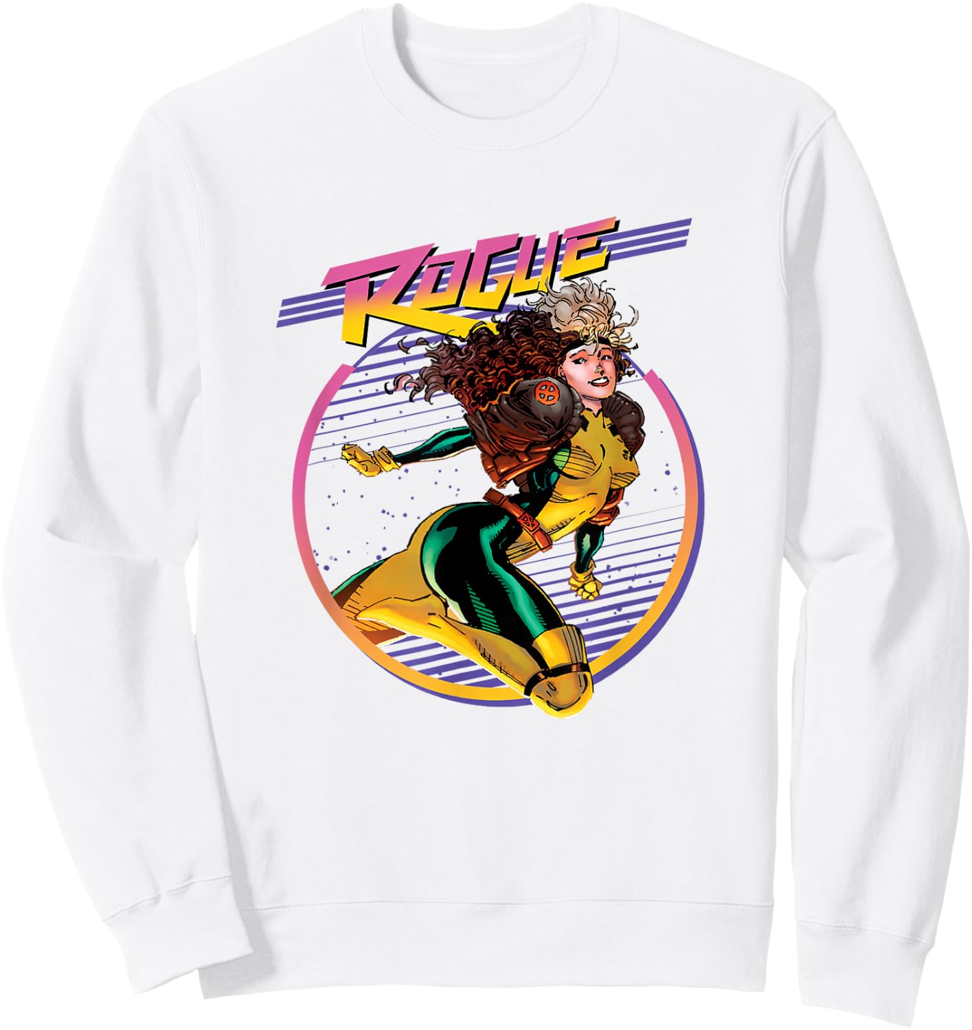 Marvel X-Men Rogue Sassy Neon Solo Portrait Sweatshirt - Sweatshirt | White
