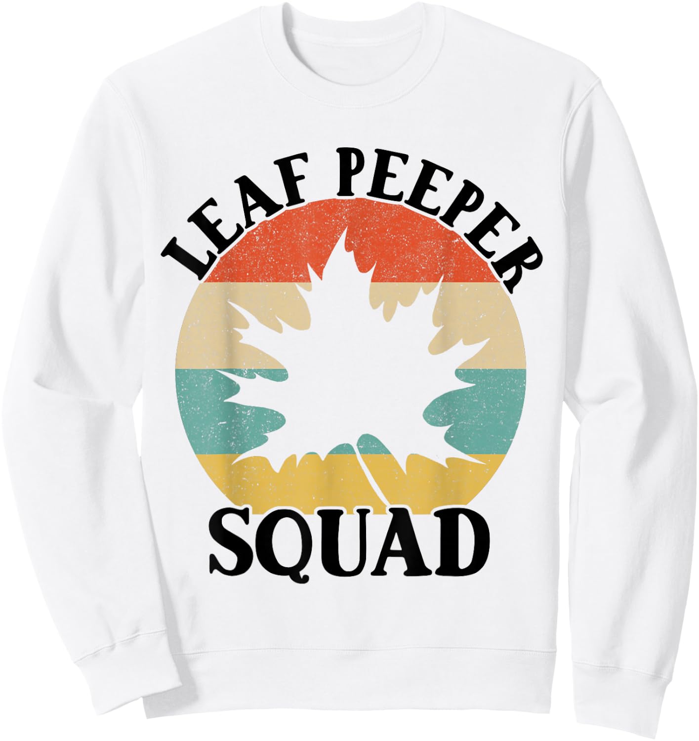 Leaf Peeper Squad Retro Autumn Peeping Fall Season Leaves Sweatshirt - Sweatshirt | White