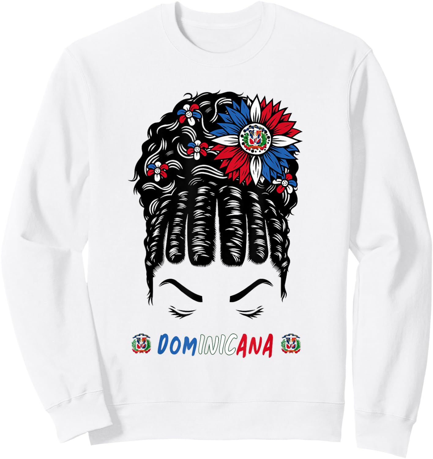 Dominican Outfit For Girls & Dominican Republic Flag Sweatshirt - Sweatshirt | White