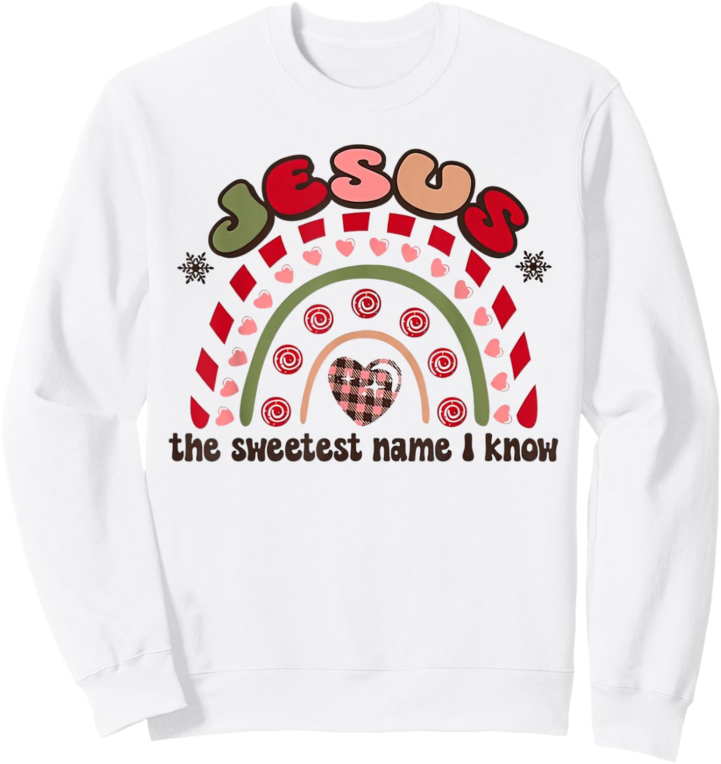 Jesus The Sweetest Name I Know Christian Xmas Retro Holiday Sweatshirt - Sweatshirt | White