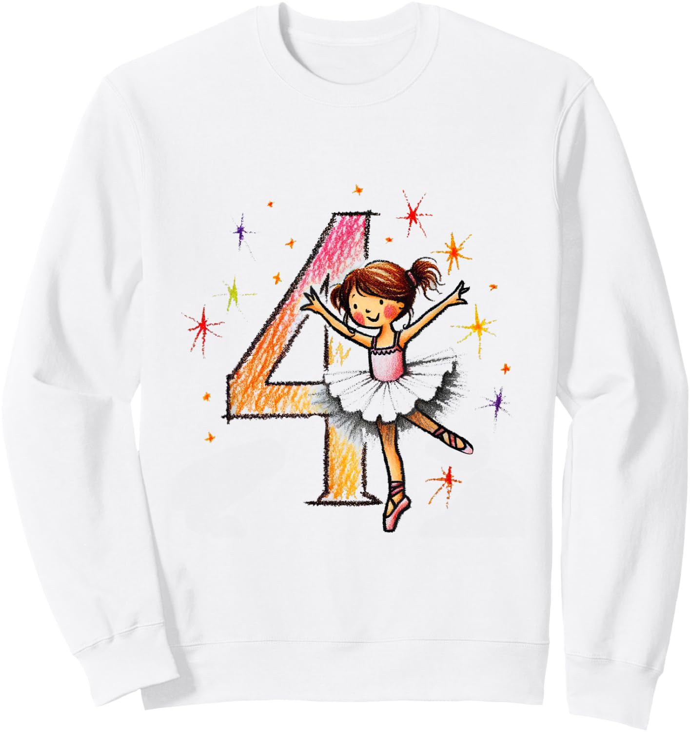 Happy Birthday 4 Year Old Dancer Ballerina Sweatshirt - Sweatshirt | White