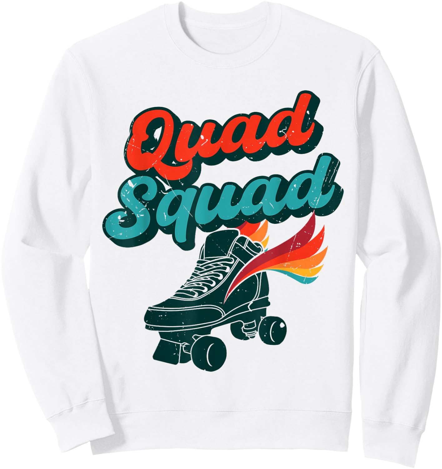 Quad Squad Shirt | Roller Derby Rollerskater Rollerskating Sweatshirt - Sweatshirt | White