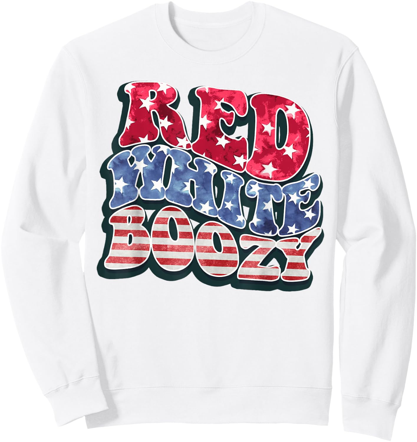 Red White And Boozy Shirt 4th Of July Funny Drinking Party Sweatshirt - Sweatshirt | White