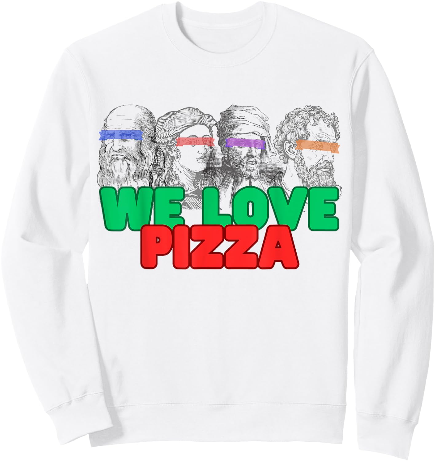 Ninja Artist Renaissance Leonardo Rafael Donny Michelangelo Sweatshirt - Sweatshirt | White