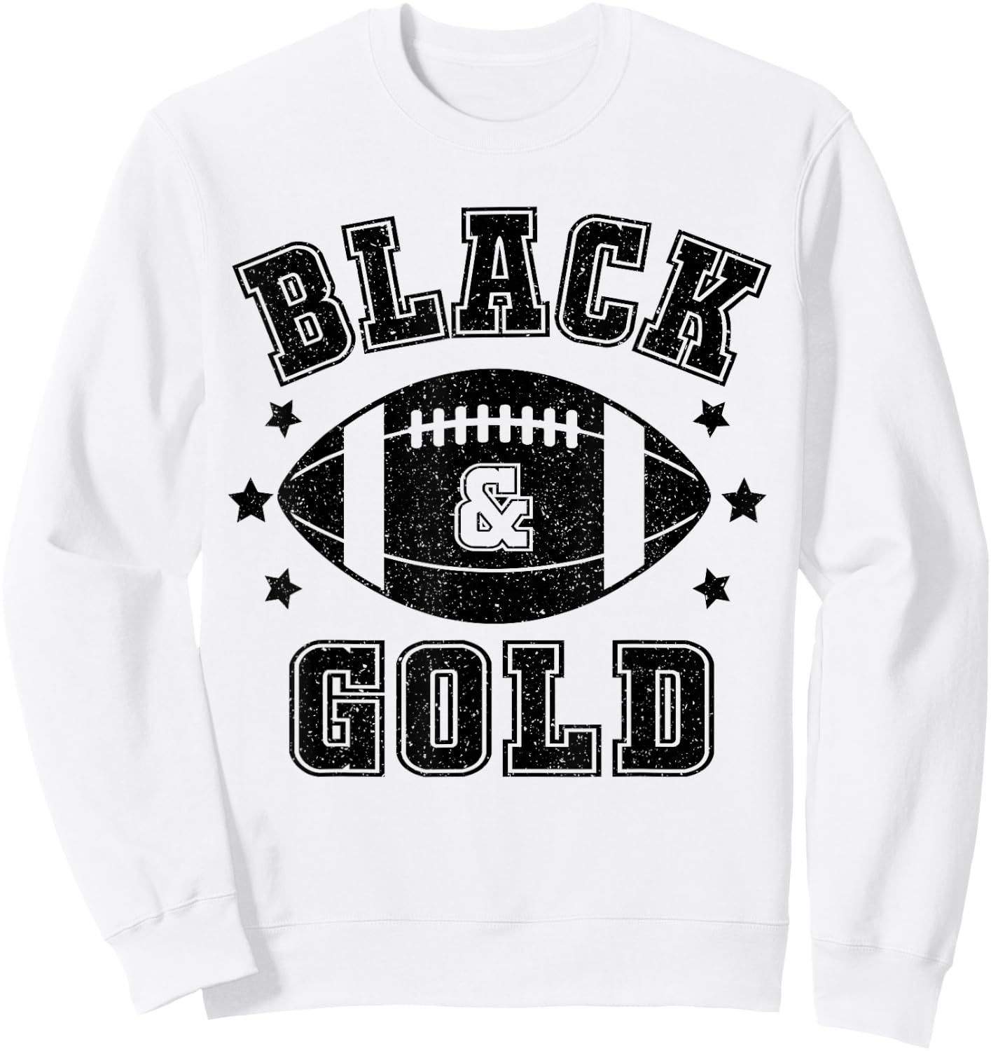 On Gameday Football We Wear Black And Gold School Spirit Sweatshirt - Sweatshirt | White