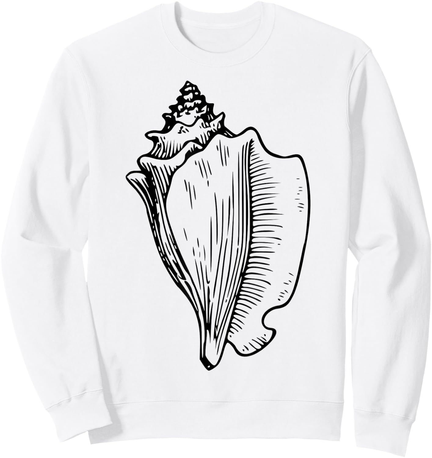 Conch Shell Crown Ocean Sea Sweatshirt - Sweatshirt | White