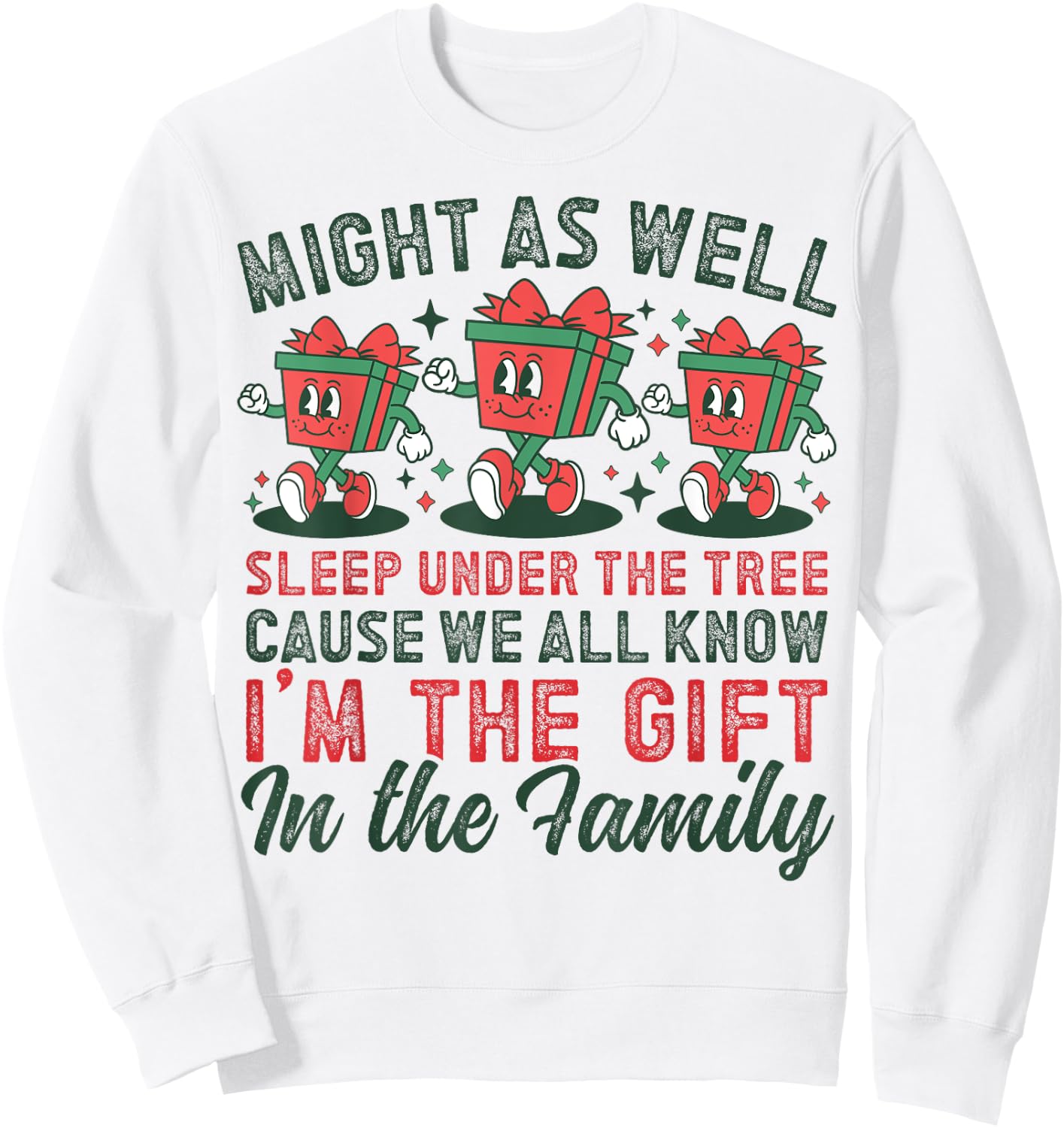 Might As Well Sleep Under the Tree Christmas Men Kids Women Sweatshirt - Sweatshirt | White