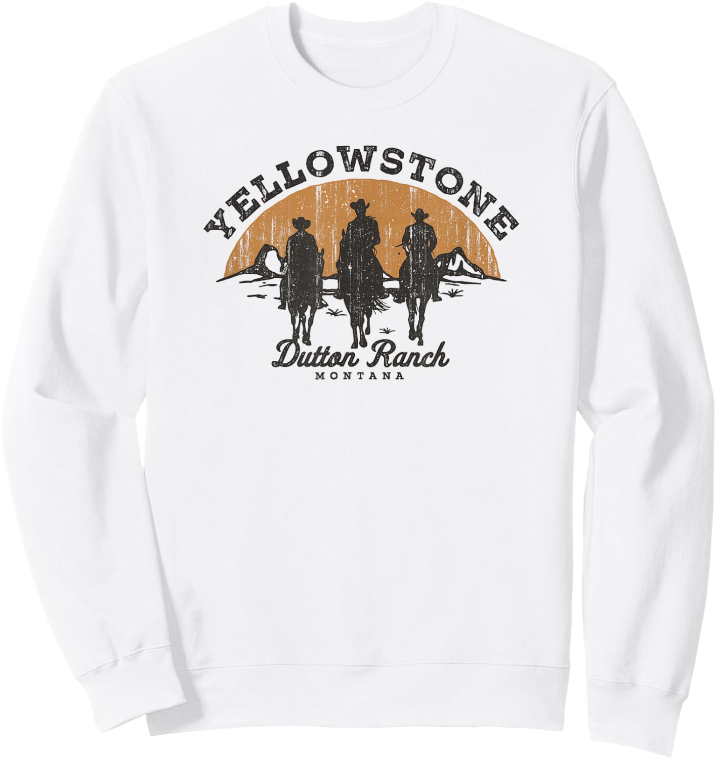 Yellowstone Dutton Ranch Group Shot Silhouette V1 Sweatshirt - Sweatshirt | White