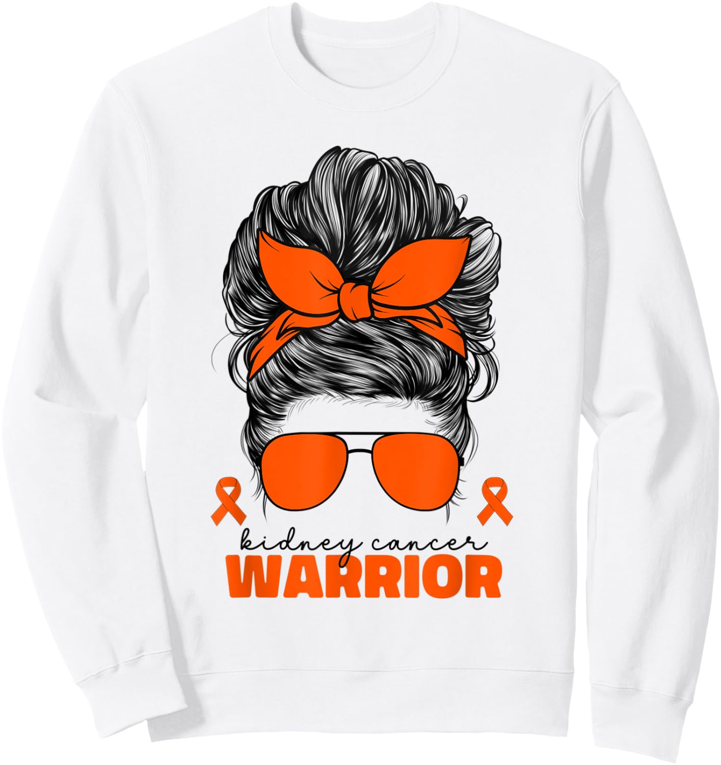 Kidney Cancer Warrior Ribbon Kidney Cancer Warrior Sweatshirt - Sweatshirt | White